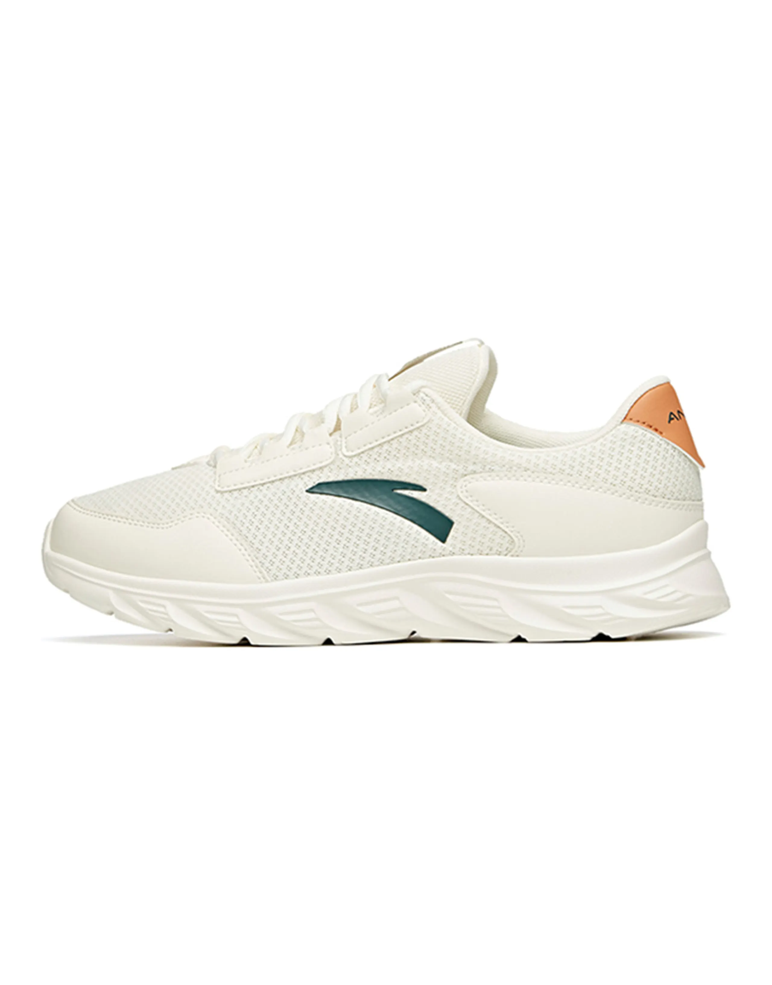 Anta Running Collection Cushioning, Wear Resistant Low Top Running Shoes Men's Ivory White