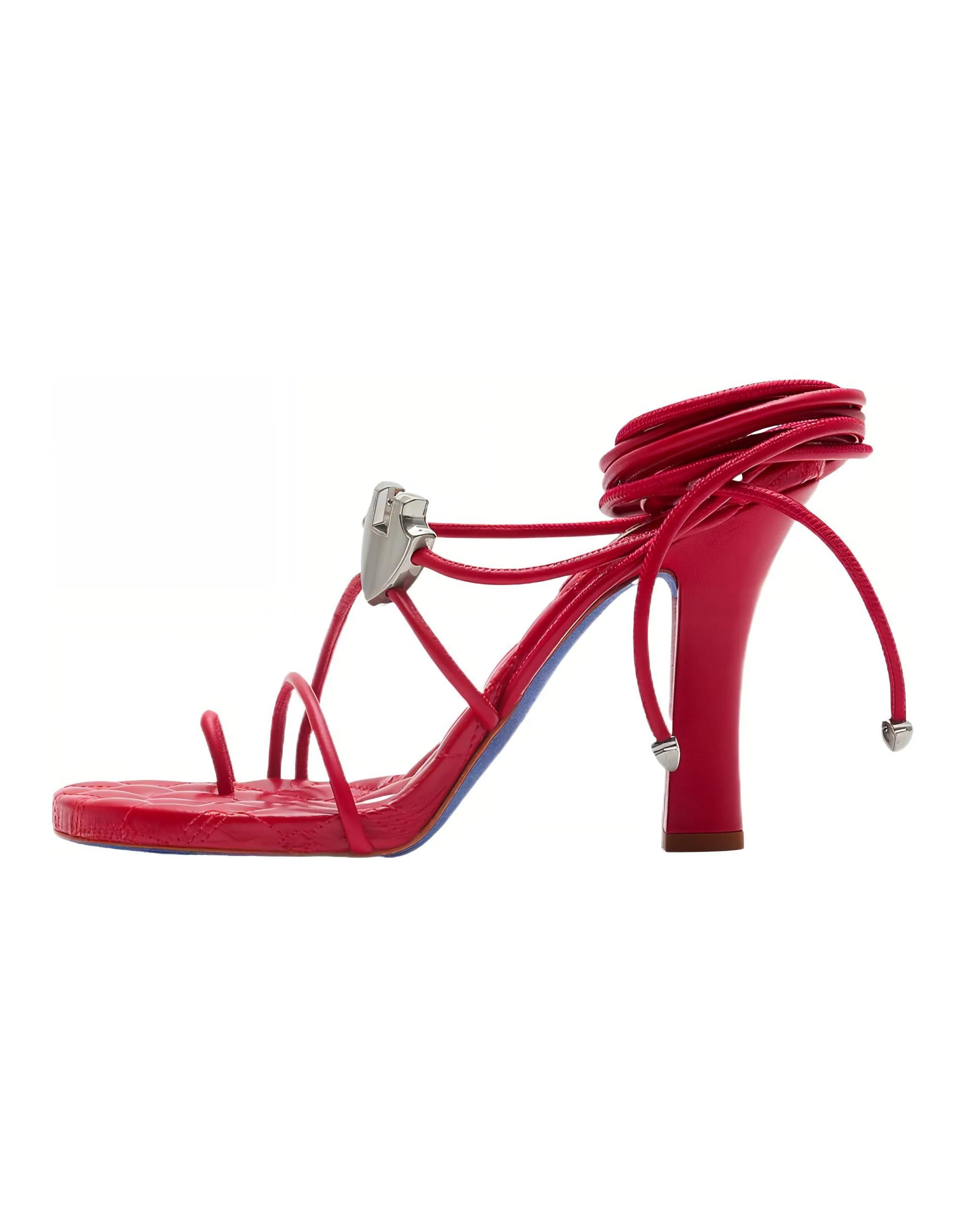 Burberry Leather Minimalist Elegant Single-Strap Sandals 10.5cm Women's Scarlet