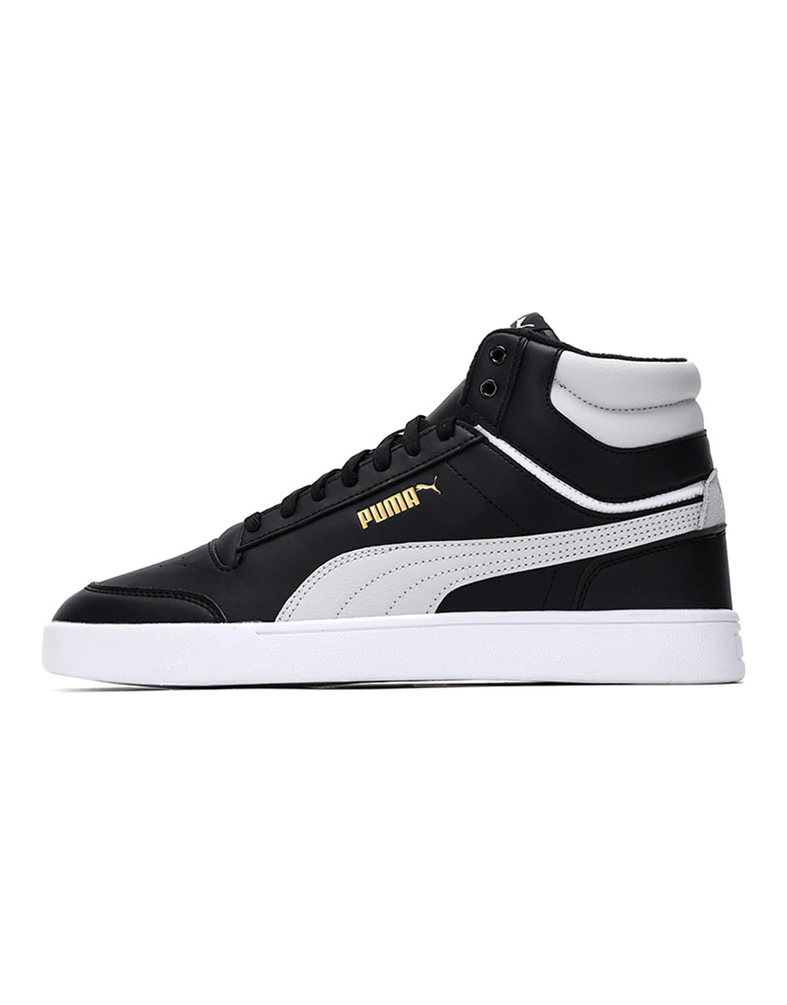 PUMA Shuffle Mid Wtr 'Black White Team Gold'