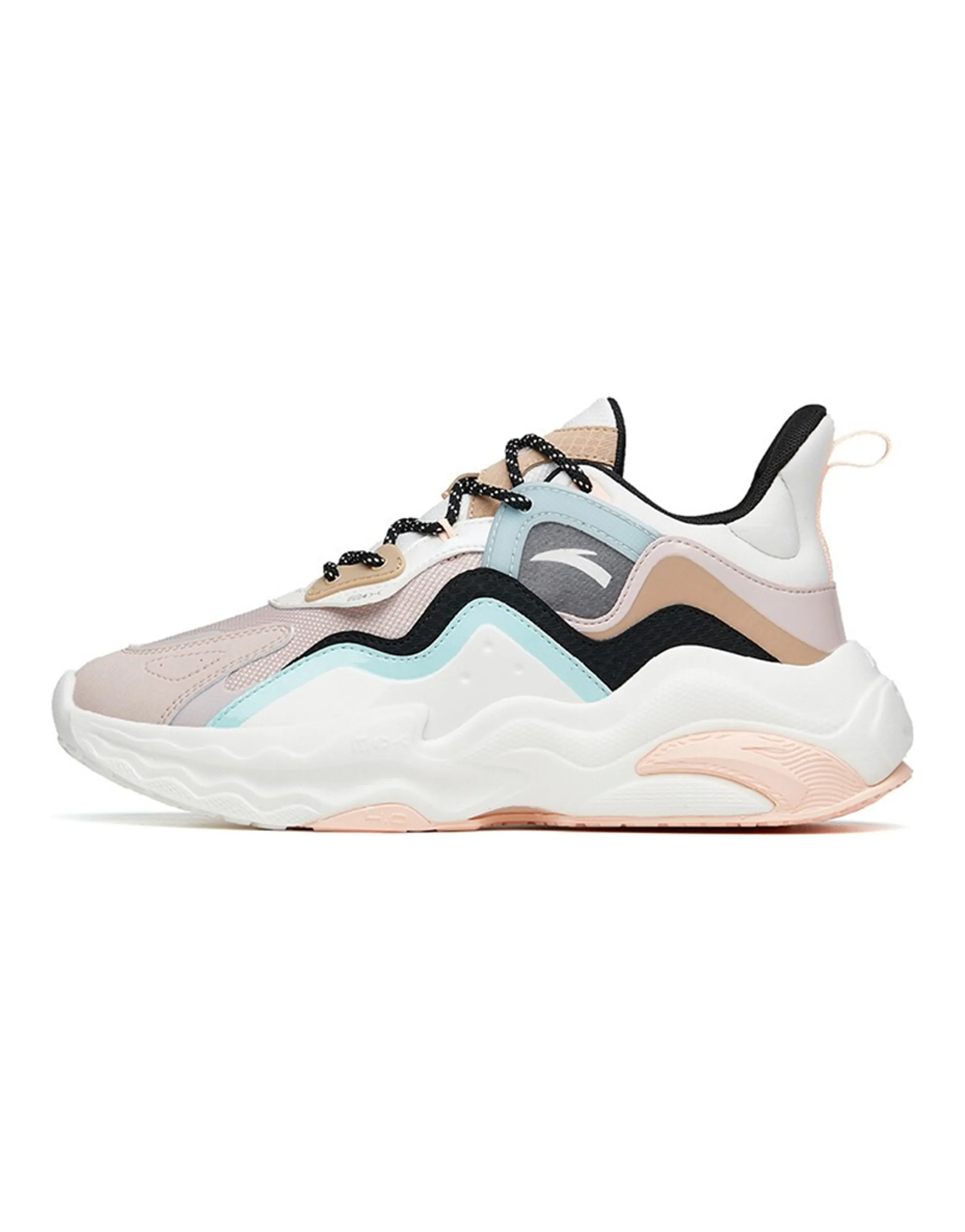 ANTA Chunky Sneakers Women's Low Top Lotus Gray/Ivory White/Black