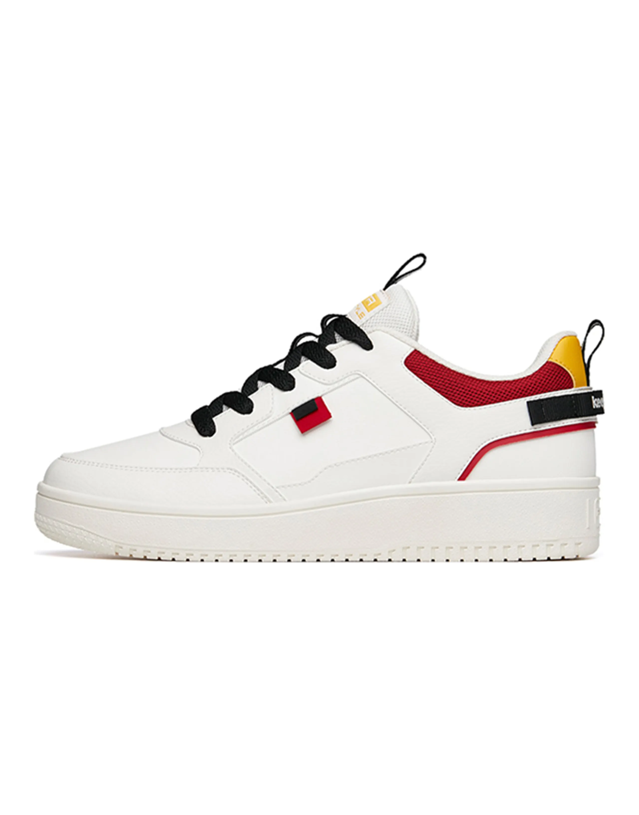 Anta Chunky Sole Versatile Casual Low-Top Skate Shoes Men's White Red Yellow