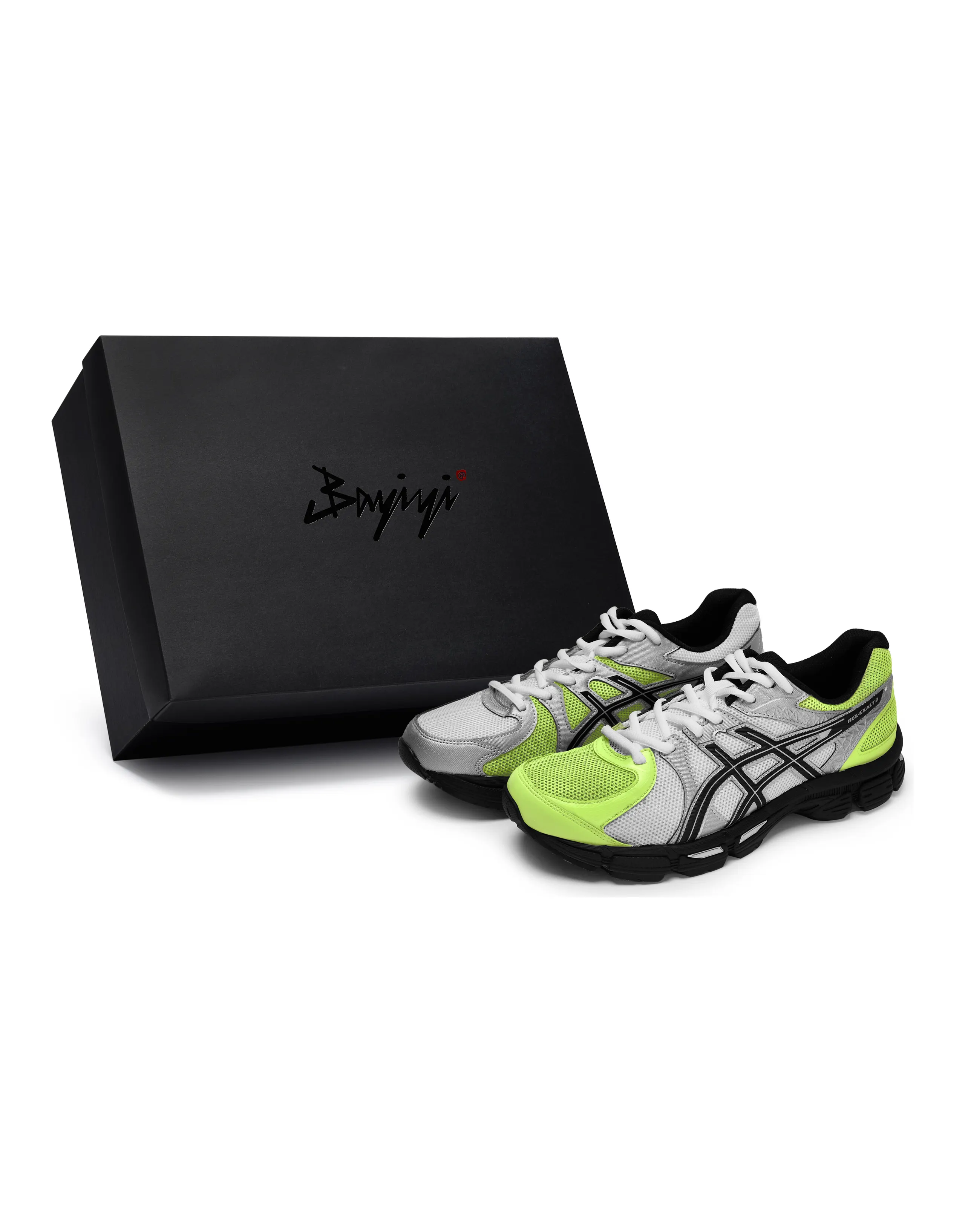 Asics Gel-Exalt 2 Cushioning Wear-Resistant Low-Top Casual Running Shoes Men's Black Silver Yellow