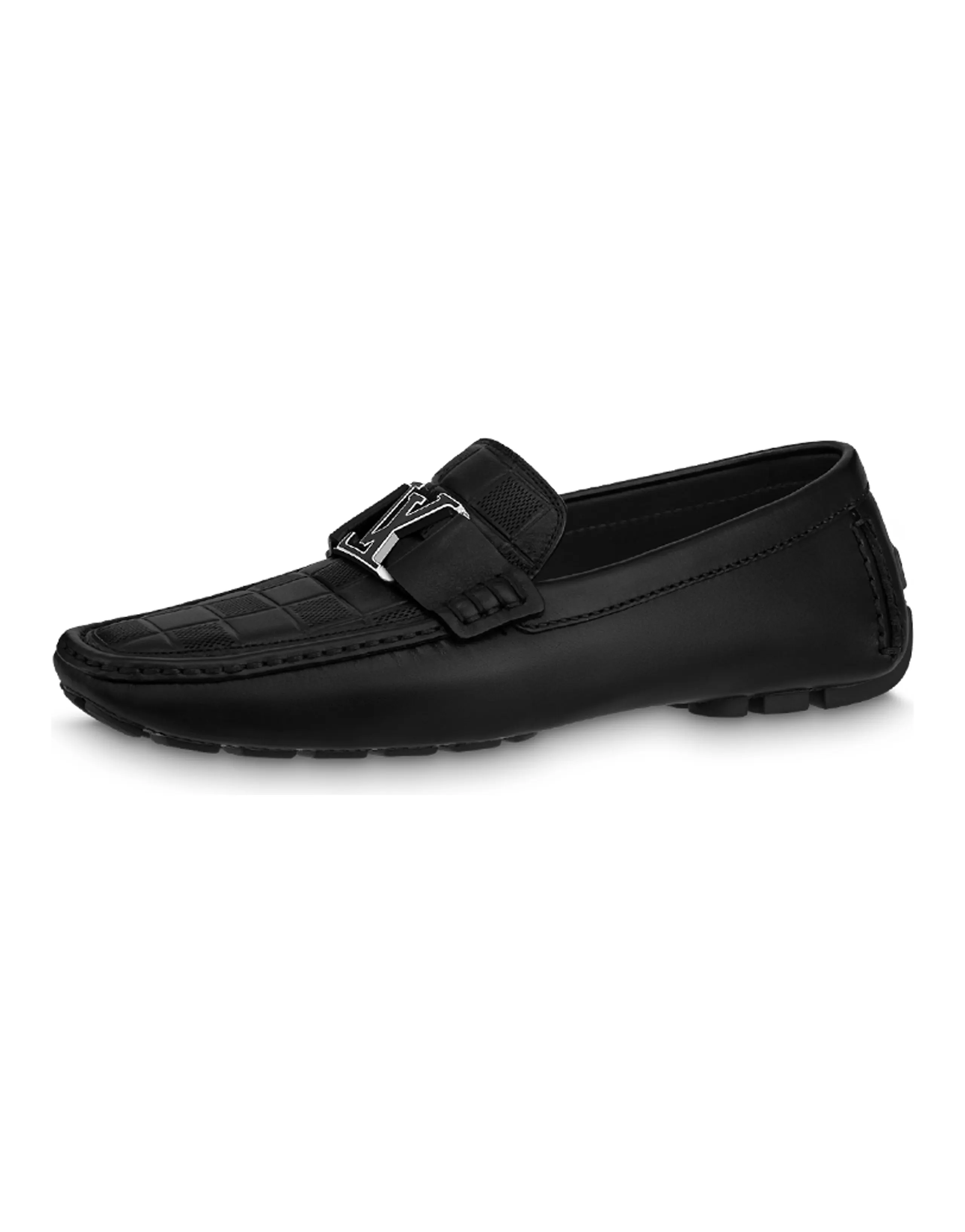 LOUIS VUITTON Monte Carlo Moccasin Shoes 'Black Plaid Top'