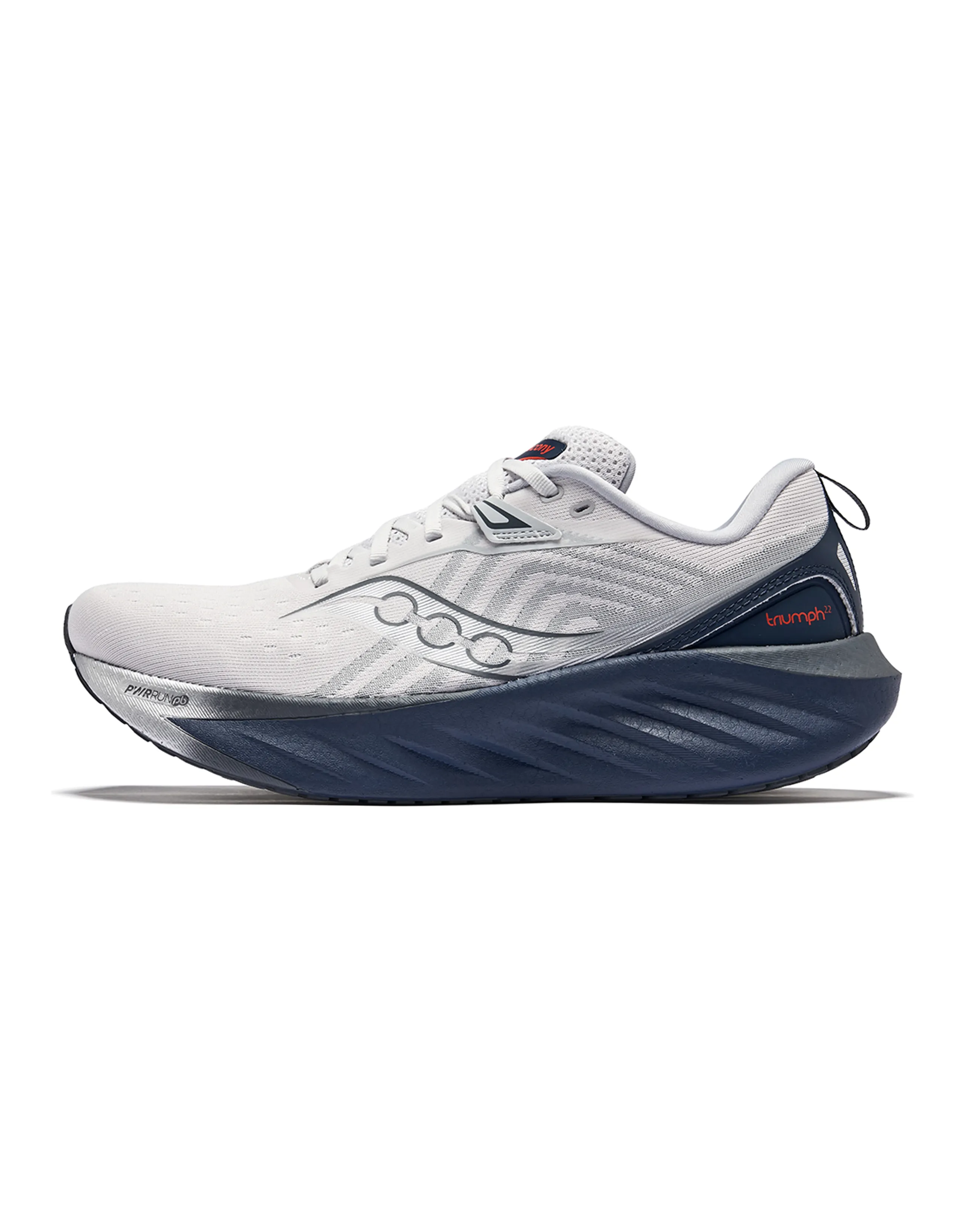 Saucony TRIUMPH 22 Abrasion Resistant Low Top Running Shoes Men's White Dark Blue