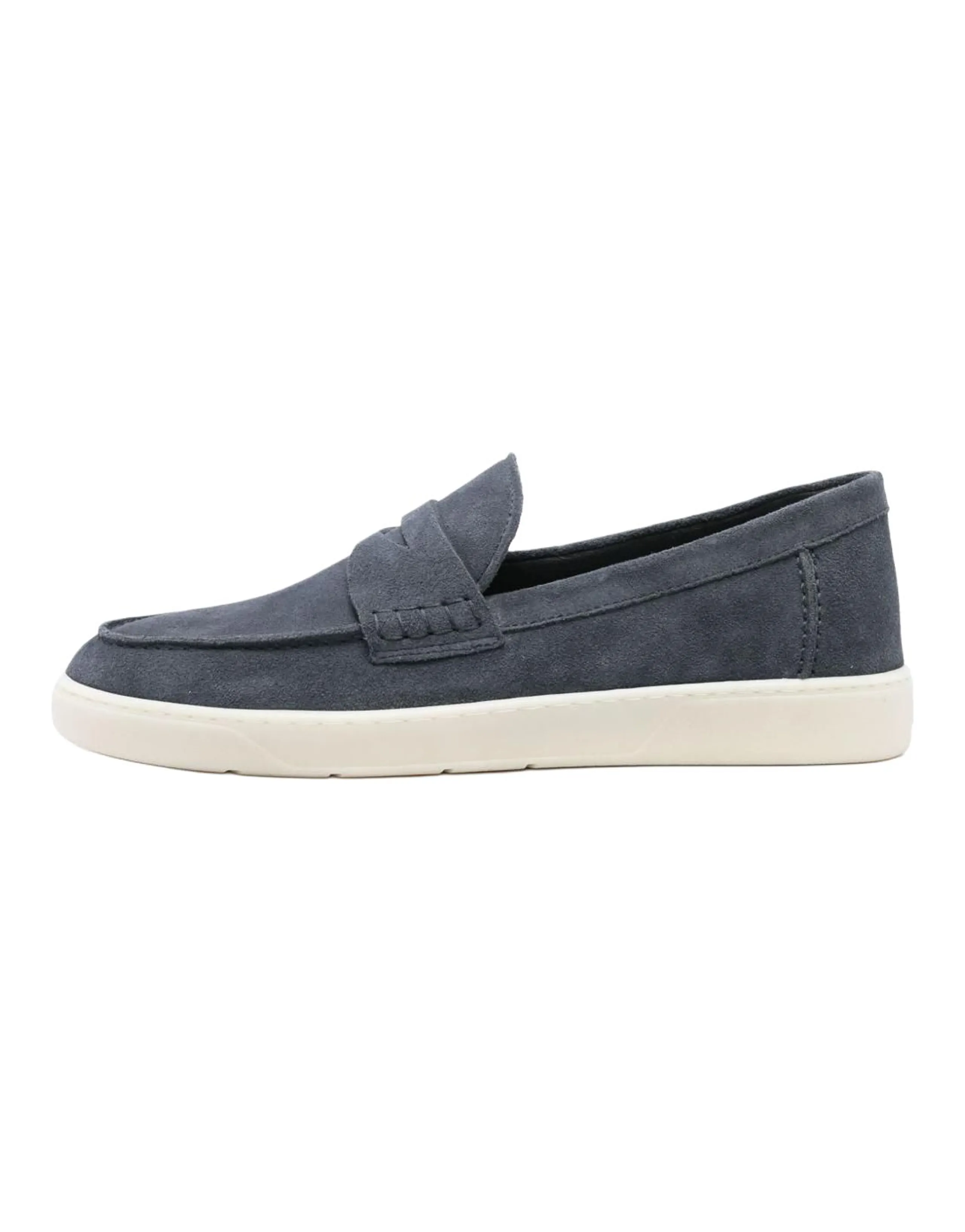 HOGAN Calfskin Round Toe Slip-On Loafers Men's Navy Blue