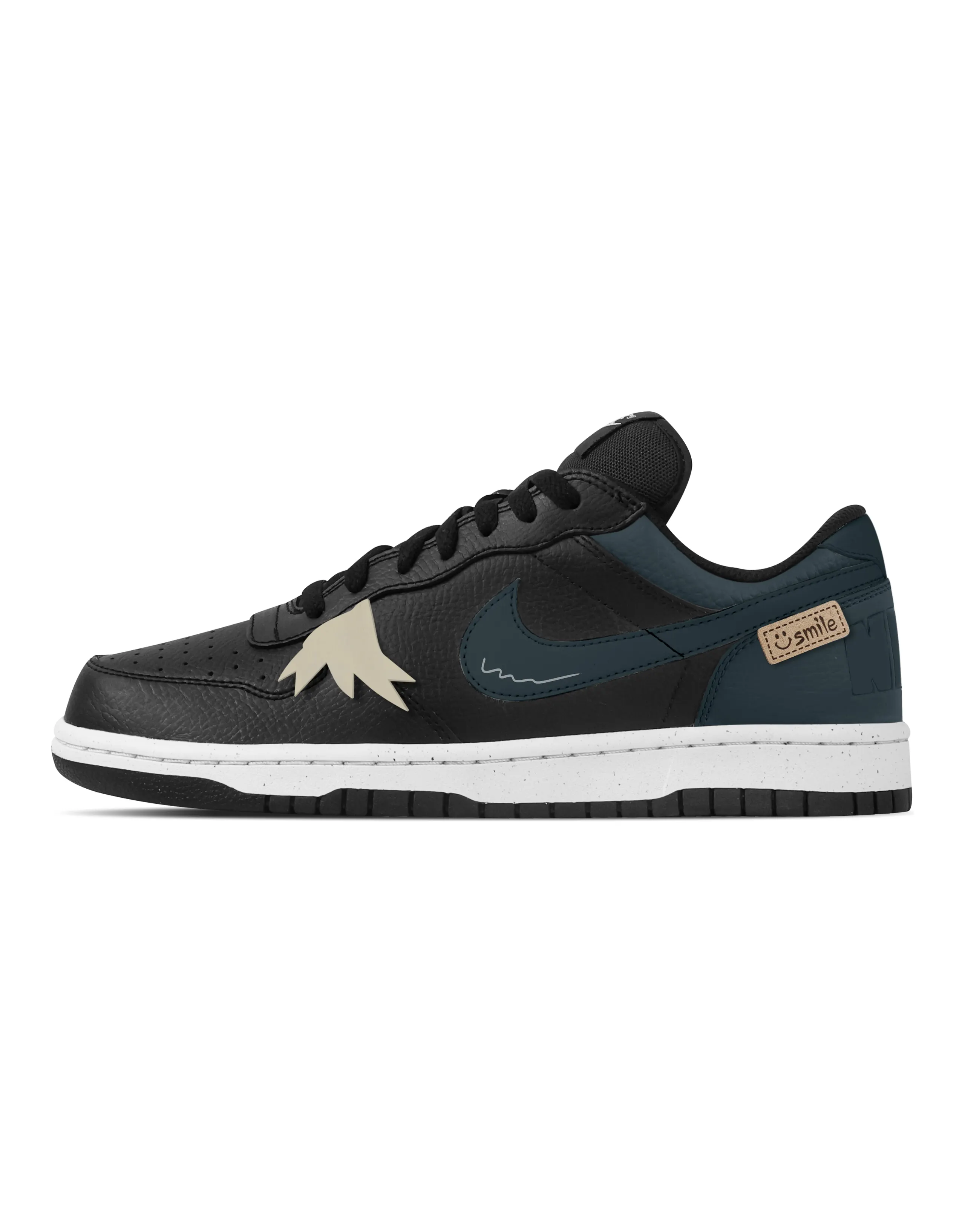 Custom Nike Big 'Magic Forest' Chinese Style Patchwork Deconstruction New Chinese Comfortable Versatile Wear-Resistant Breathable Low-Top Sneakers Men's Black Green