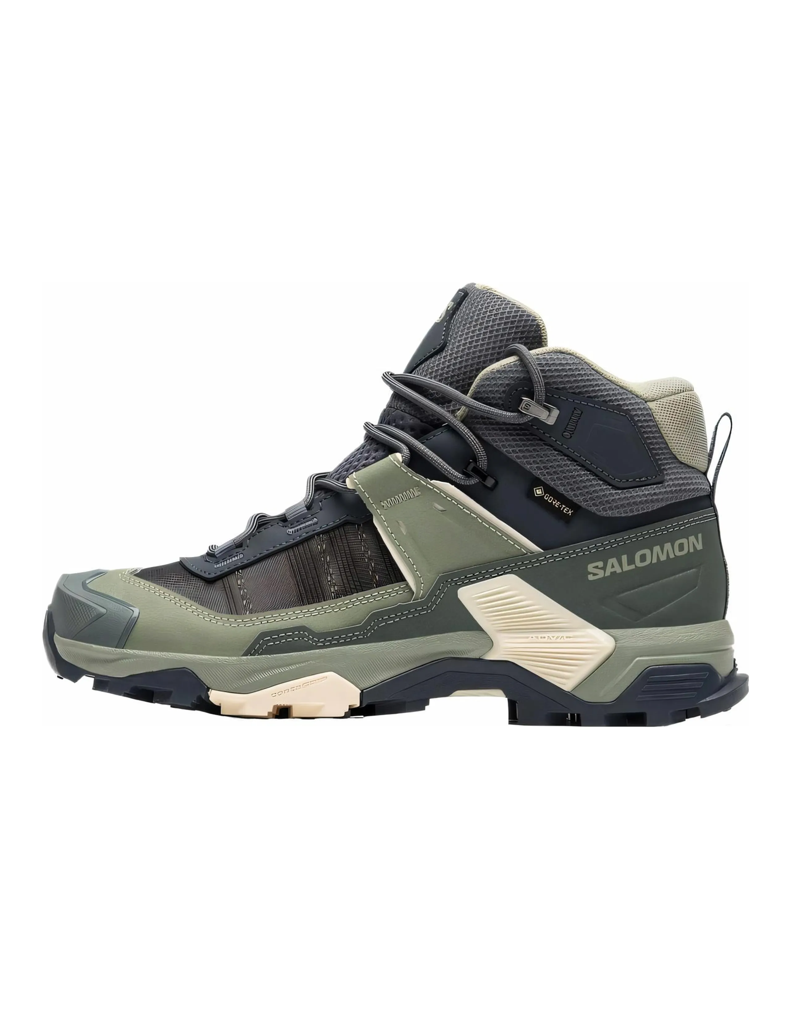 SALOMON Cushioning Waterproof And Breathable Support Mid-Top Trekking Shoes Unisex Gray Green