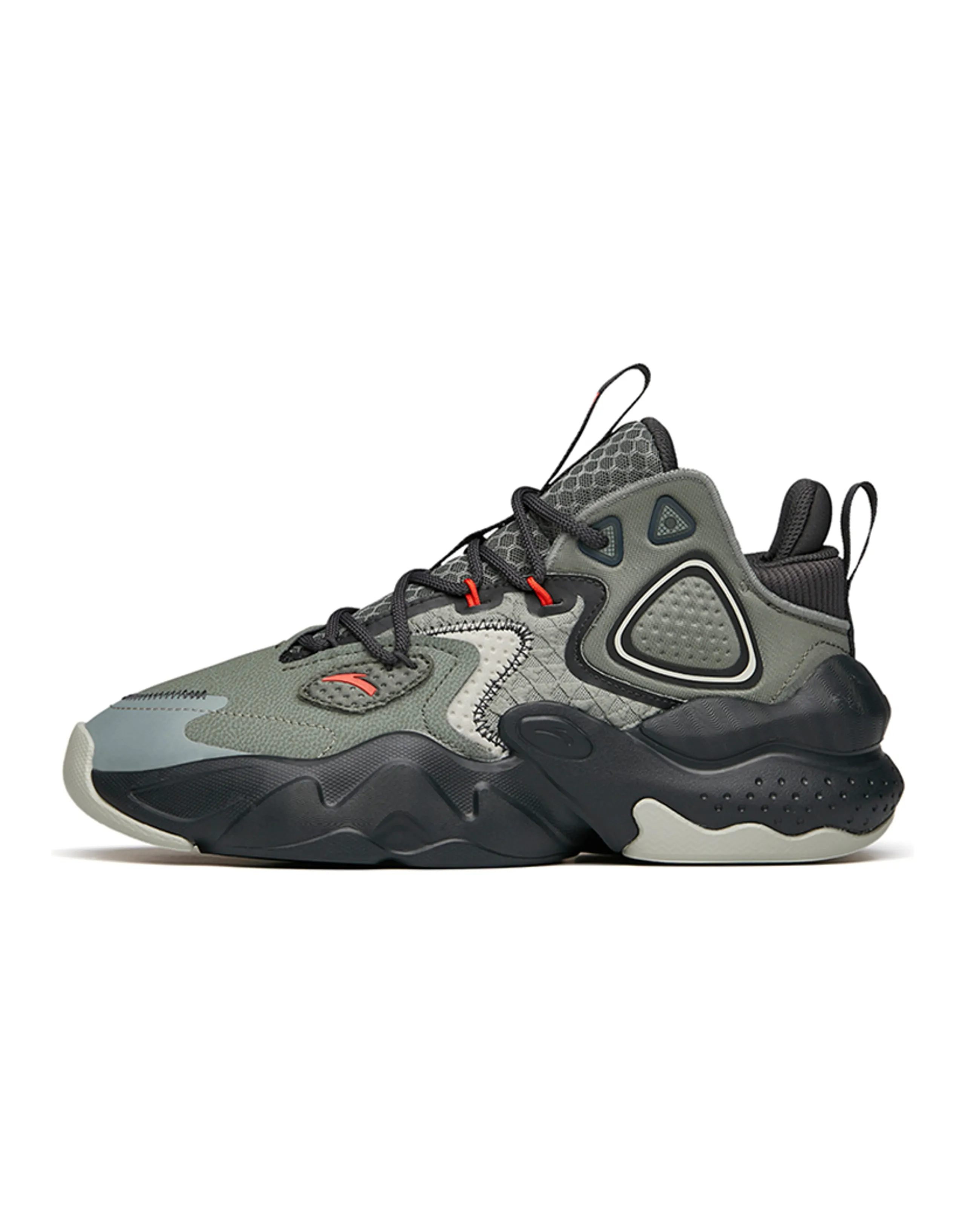 Anta Bastard Peak 2 Anti-Slip Wear-Resistant Mid-Top Chunky Sneakers Asphalt Gray