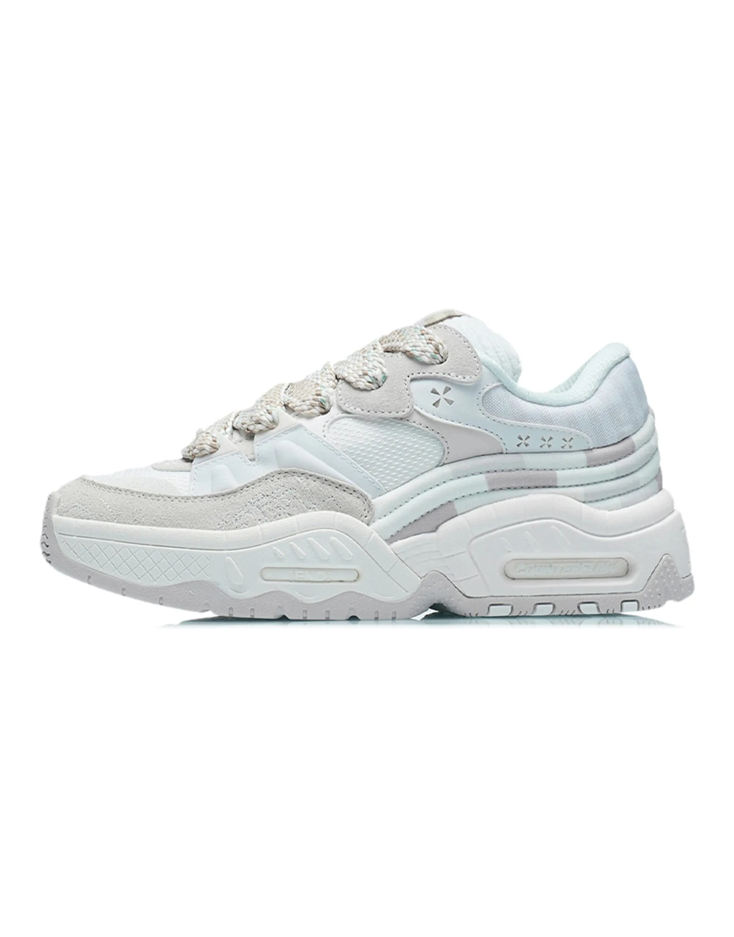 LiNing CF Reputation Low-Top Casual Shoes Women's White Sand Gray