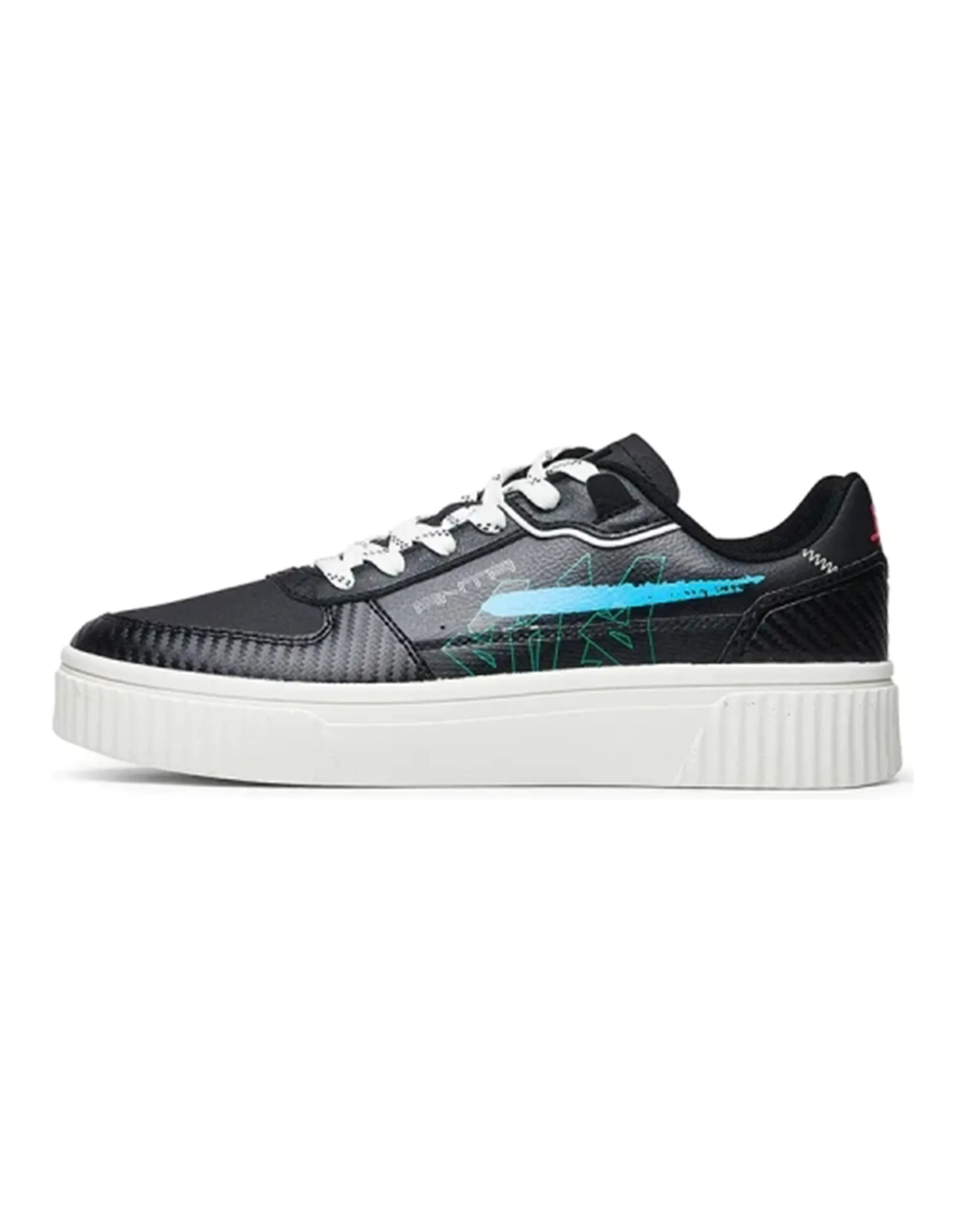 Anta Life Collection Wear-Resistant Slip-Resistant Low-Top Skateboard Shoes Men's Black Blue