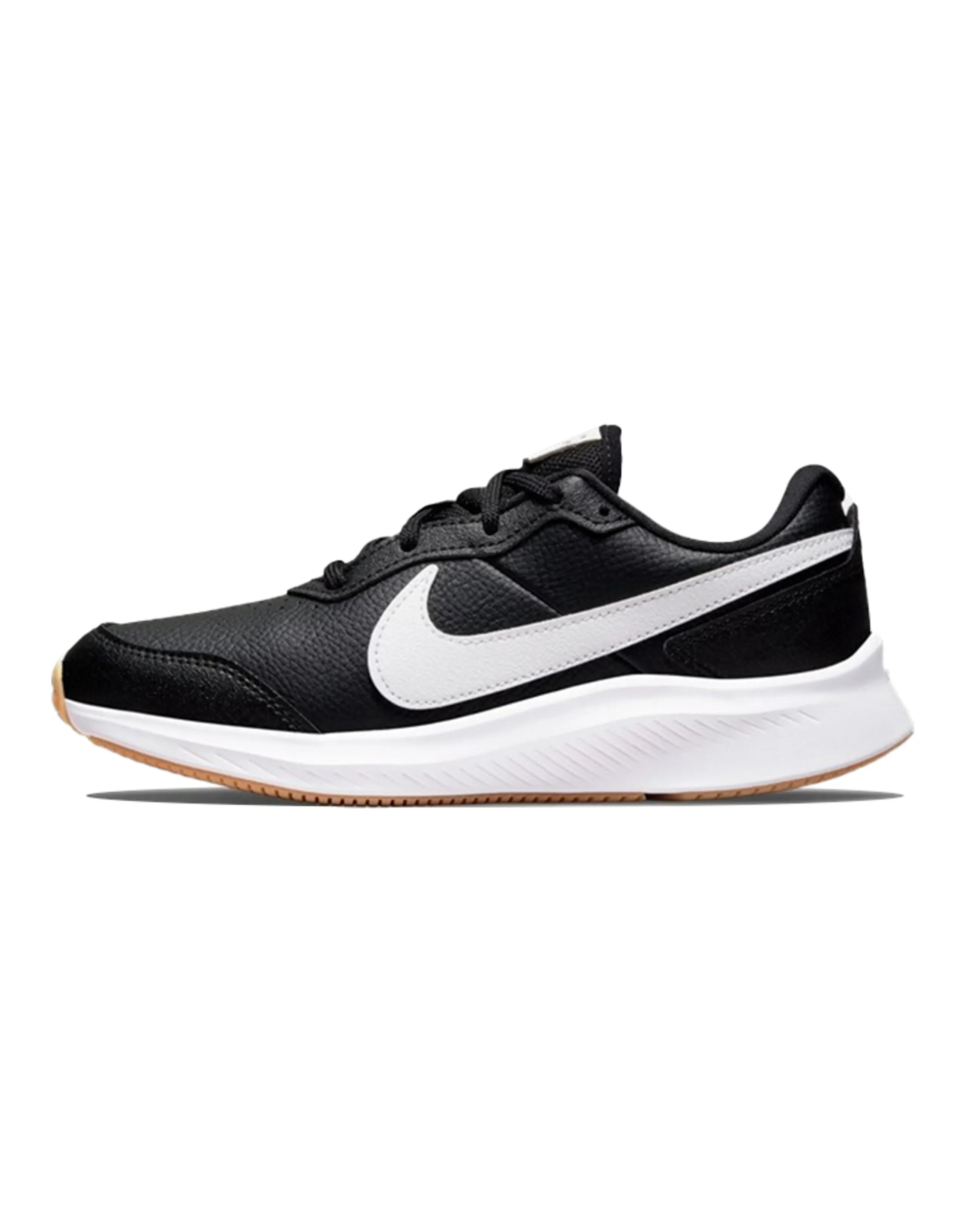 Nike Varsity Leather Low-Top Kids Lifestyle Shoes Black White Teenagers