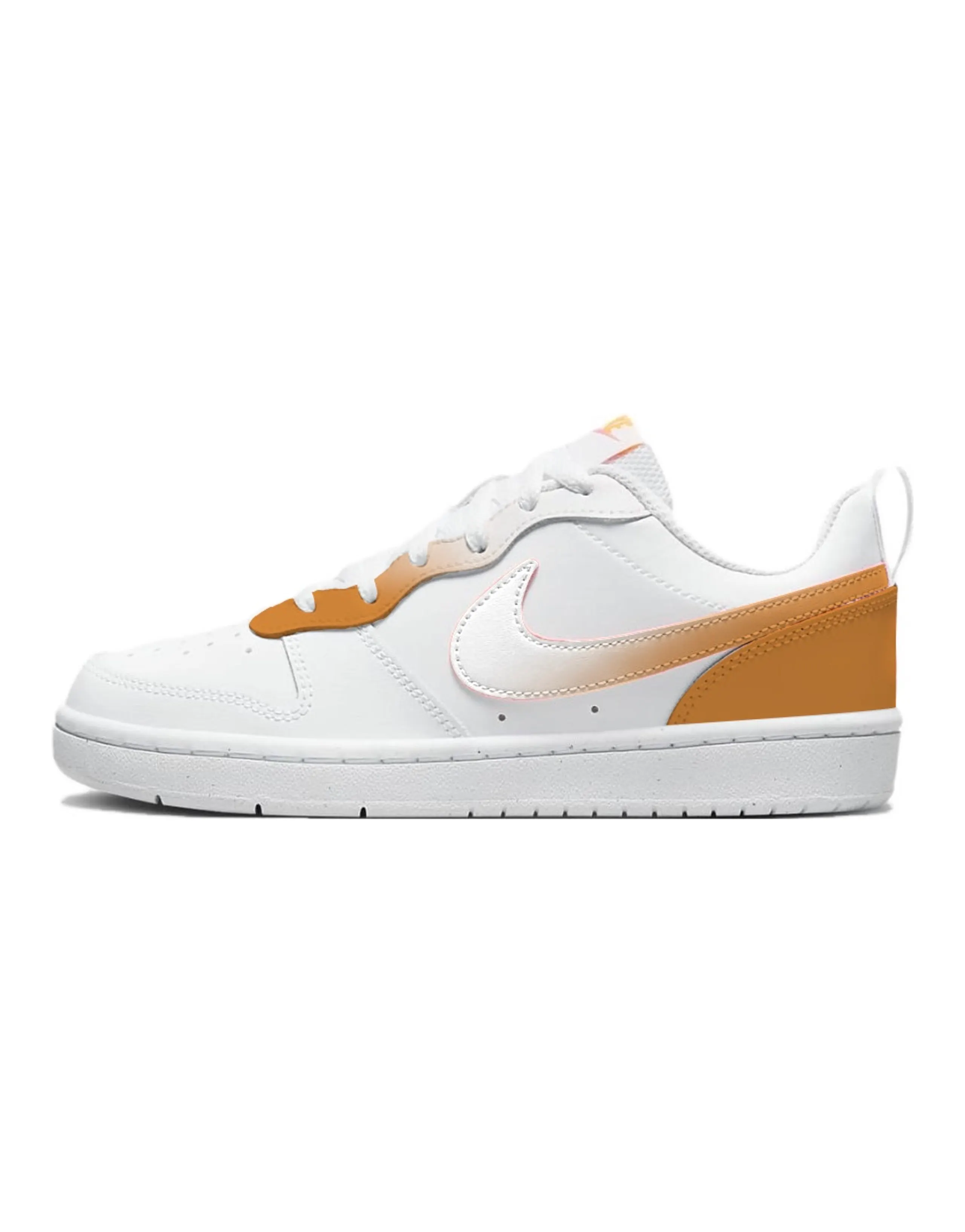 Nike Court Borough Rainbow Girlish Warm Orange Low-Top Skateboard Shoes Women's White Orange