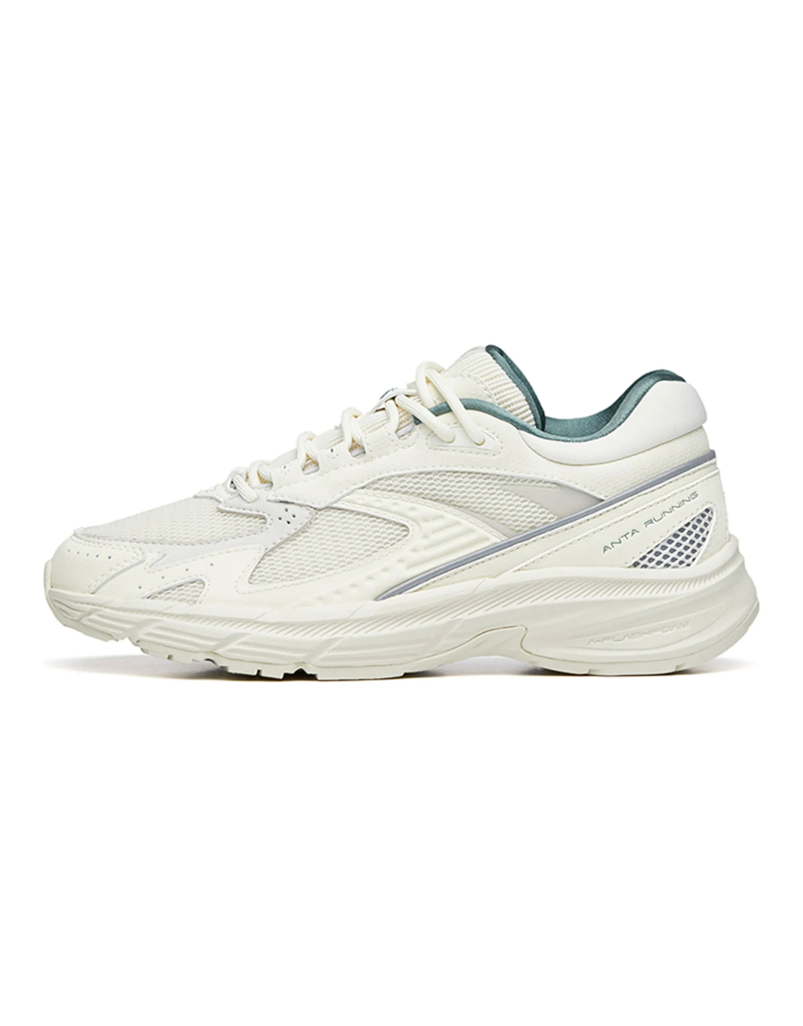 ANTA AT91 Casual Shoes Women's Low-Top Light Beige White/Hiking Green
