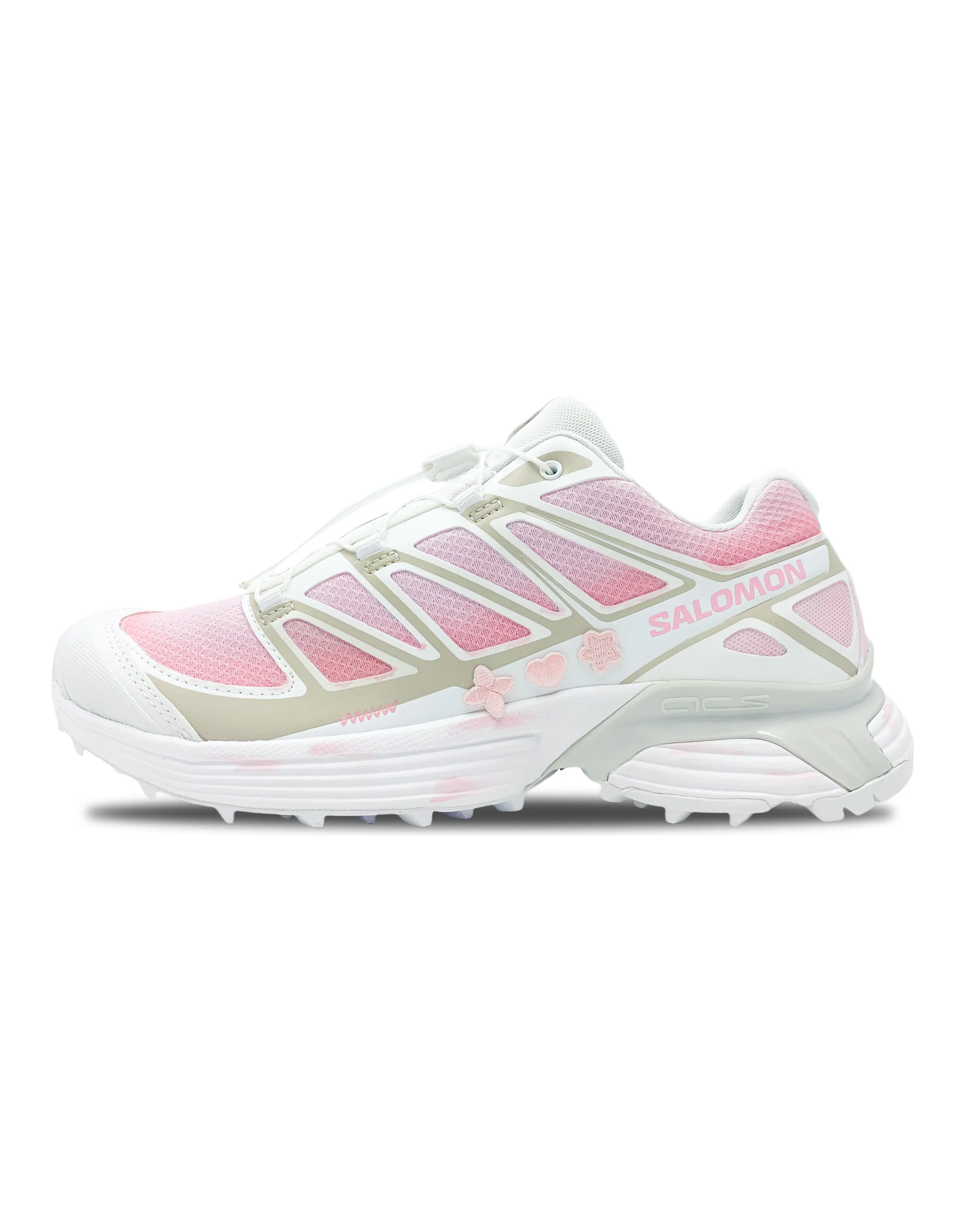 SALOMON XT Pathway Anti Slip Wear Resistant Low Top Casual Running Shoes Unisex White Pink