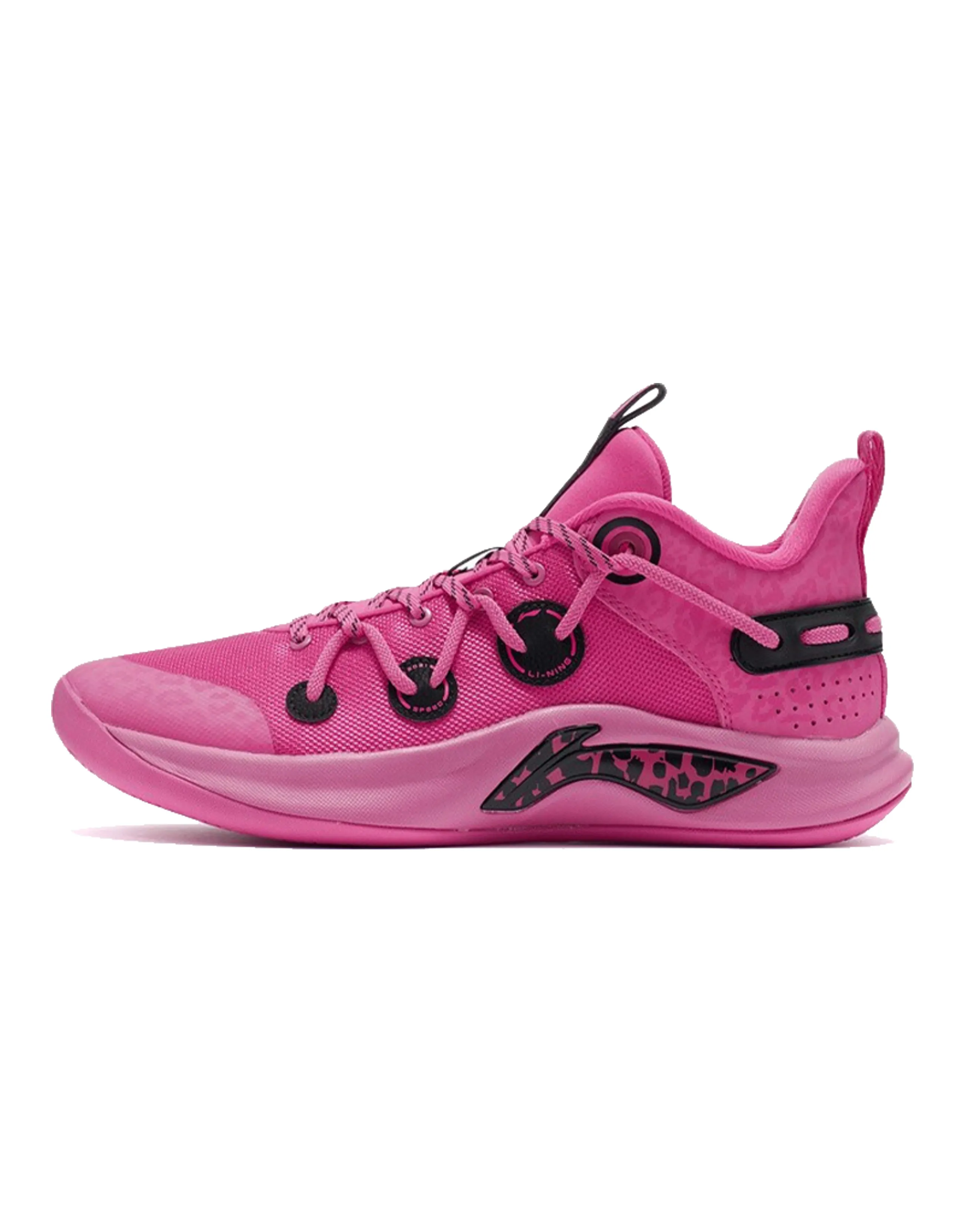 LINING Speed Team Basketball Shoes Men Low-Top Vibrant Pink