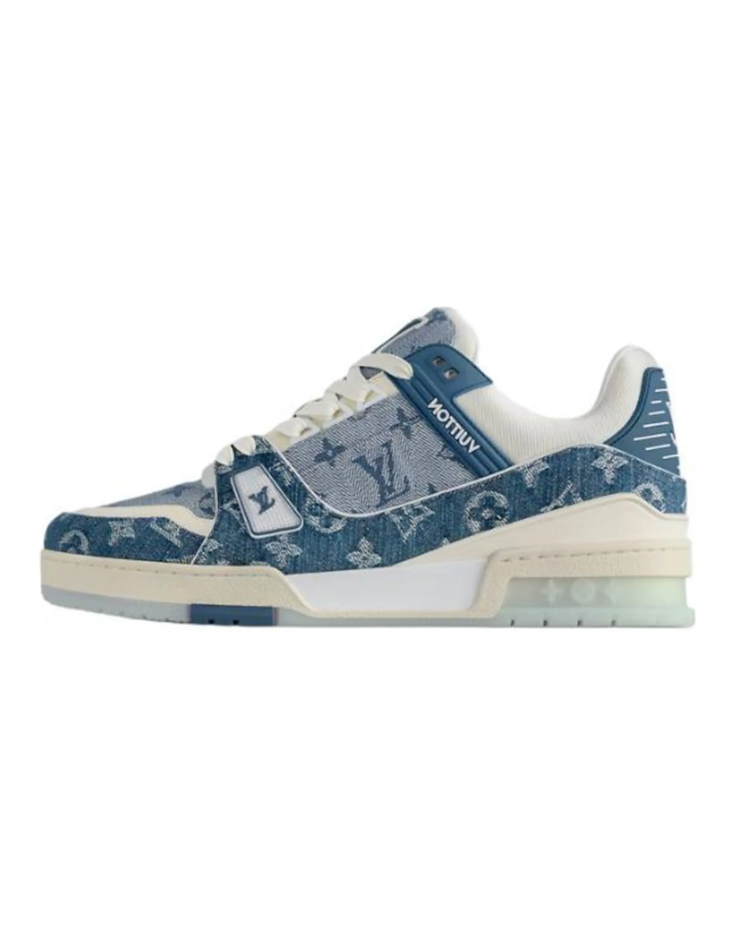 LOUIS VUITTON Trainer Low-Top Skateboard Shoes Unisex Blue White