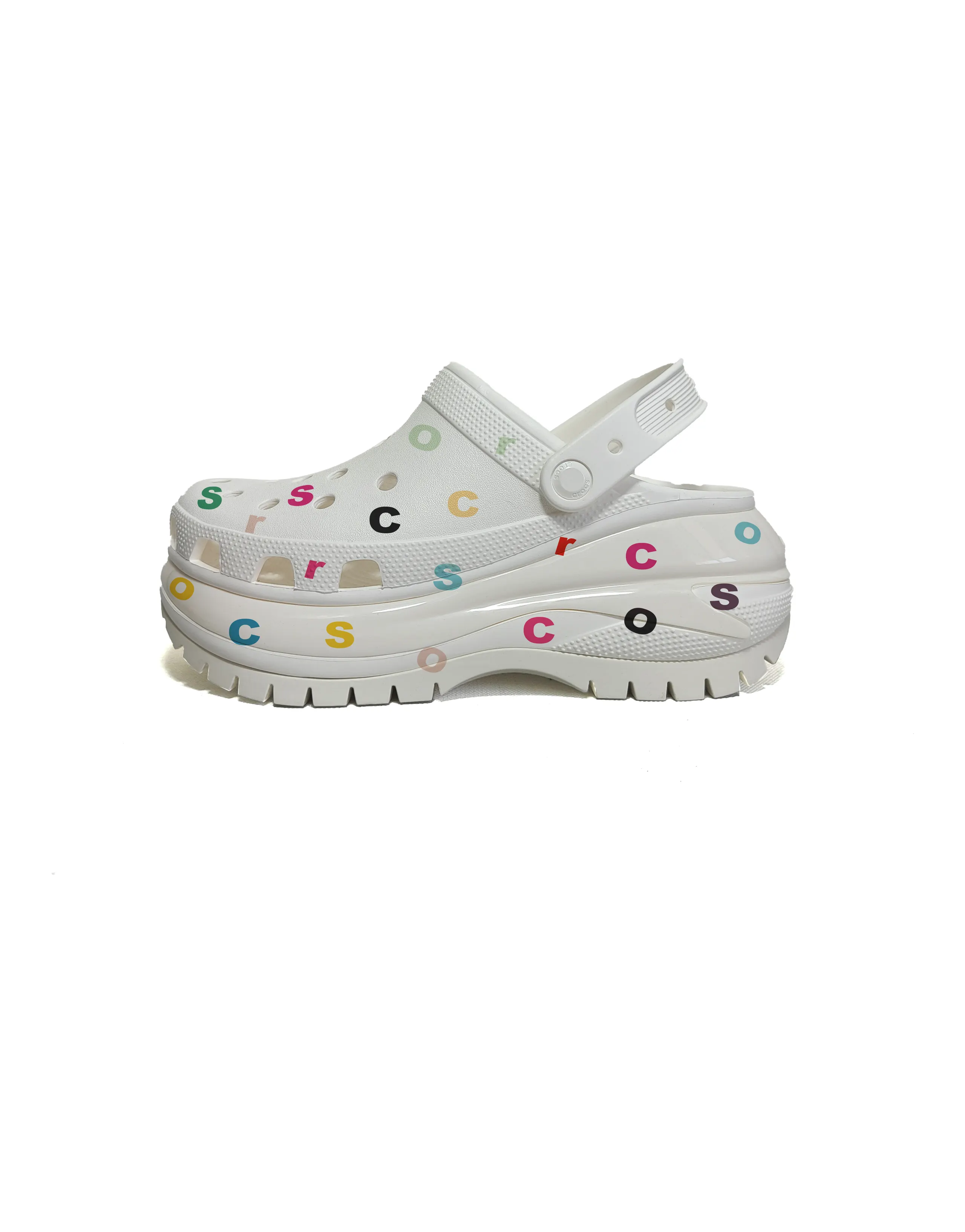 [Custom Shoes] Crocs Mega Crush Clog White Tri-Color Light Wheel Clog EVA Versatile Comfortable Casual Stylish Fashion Clogs Unisex White