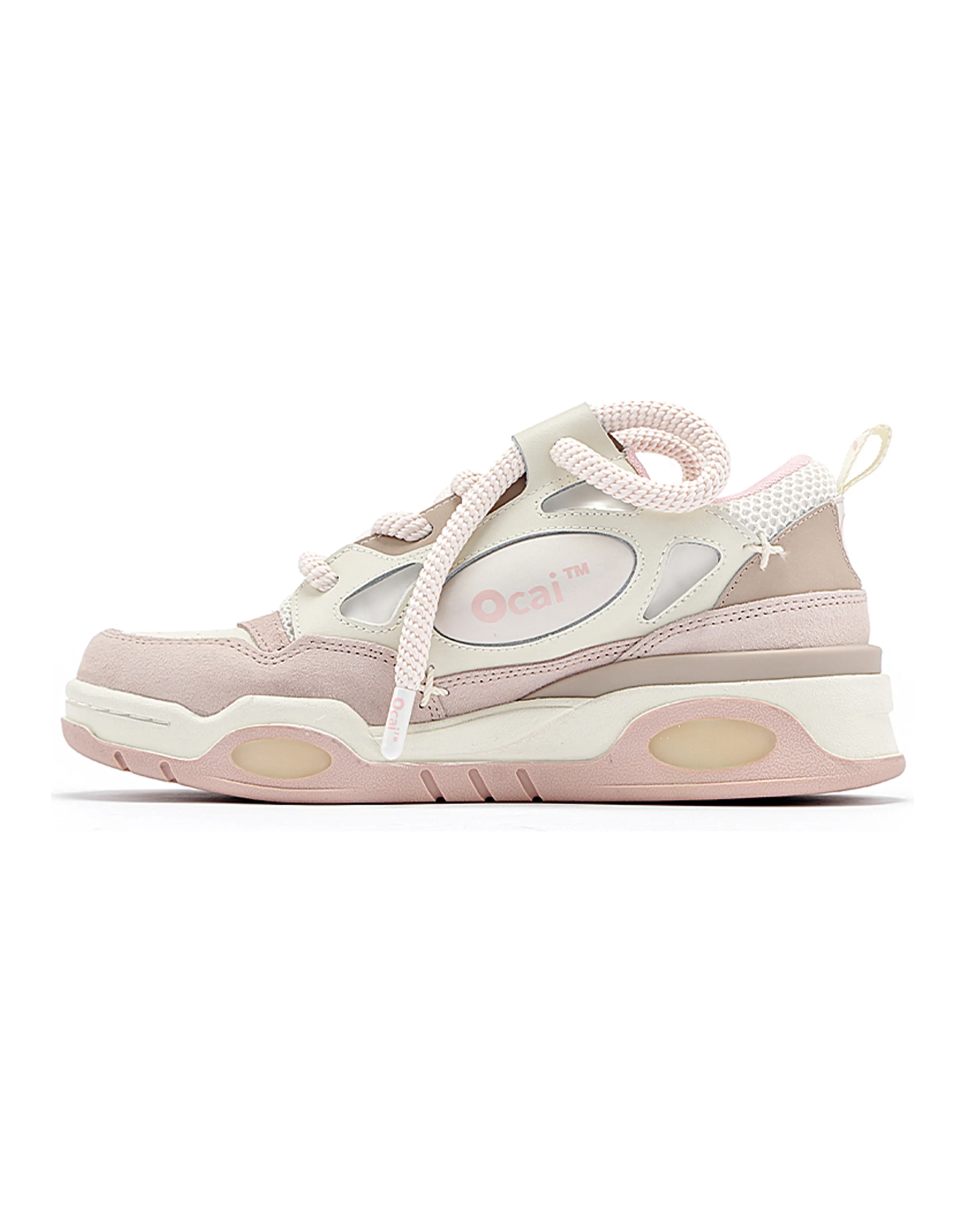 Ocai Retro Slip Resistant Abrasion Resistant Low top Skateboard Shoes Unisex Haze Pink