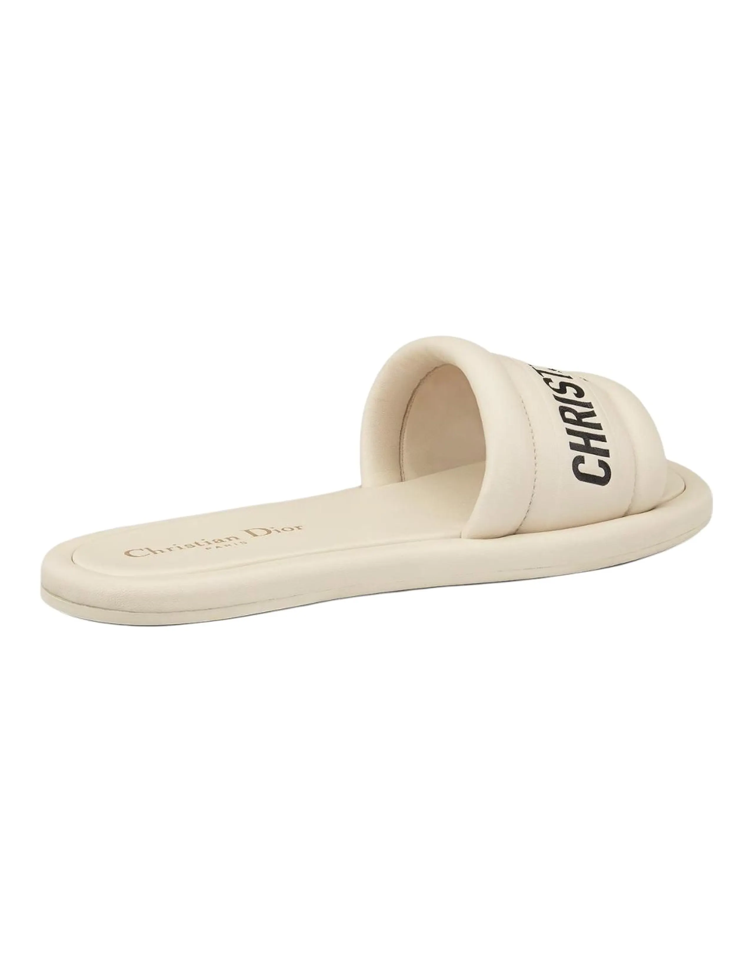 DIOR Every-D Logo Flat Slide Sandals Women's White