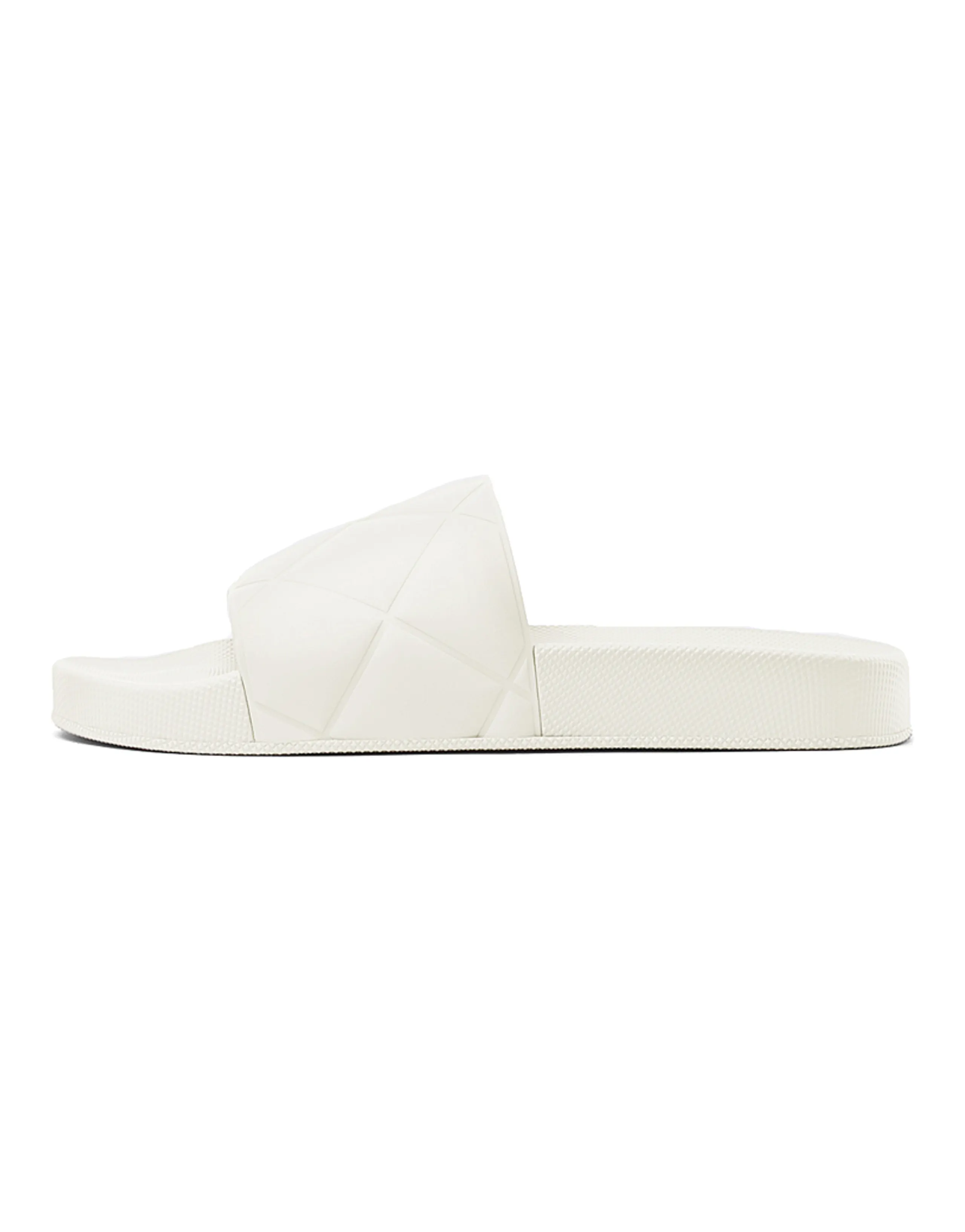 Bottega Veneta Slider Leather Flat Slides Women's White