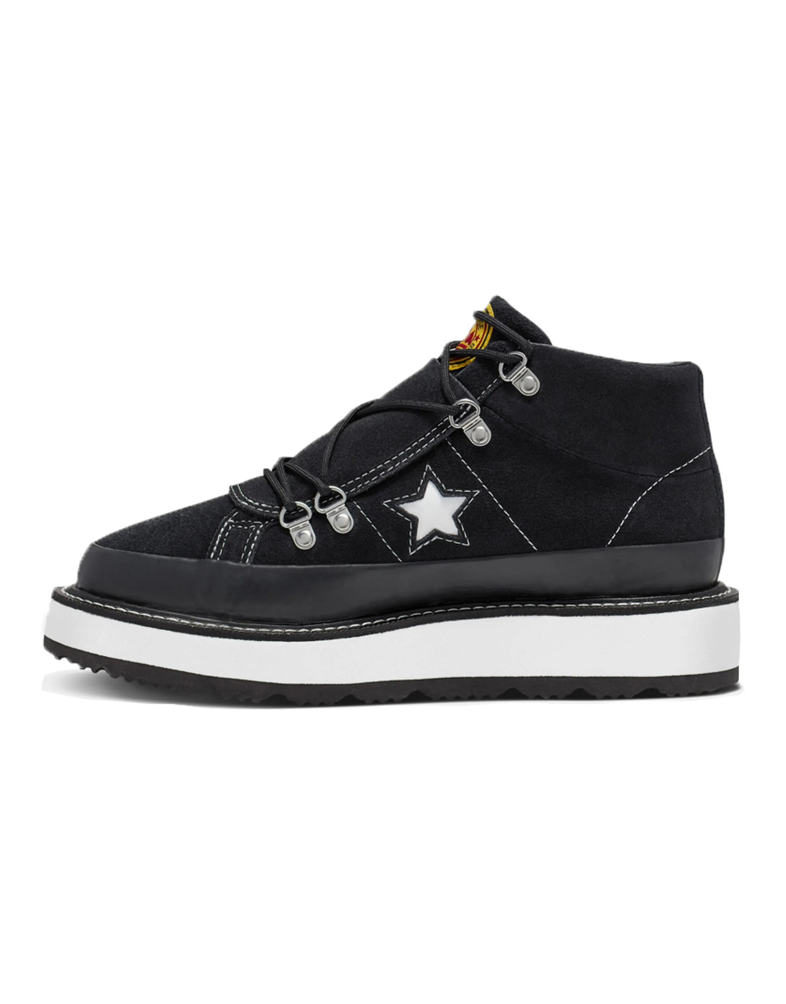 Converse Fleece Lined Boot One Star Thick Sole Black White Women's
