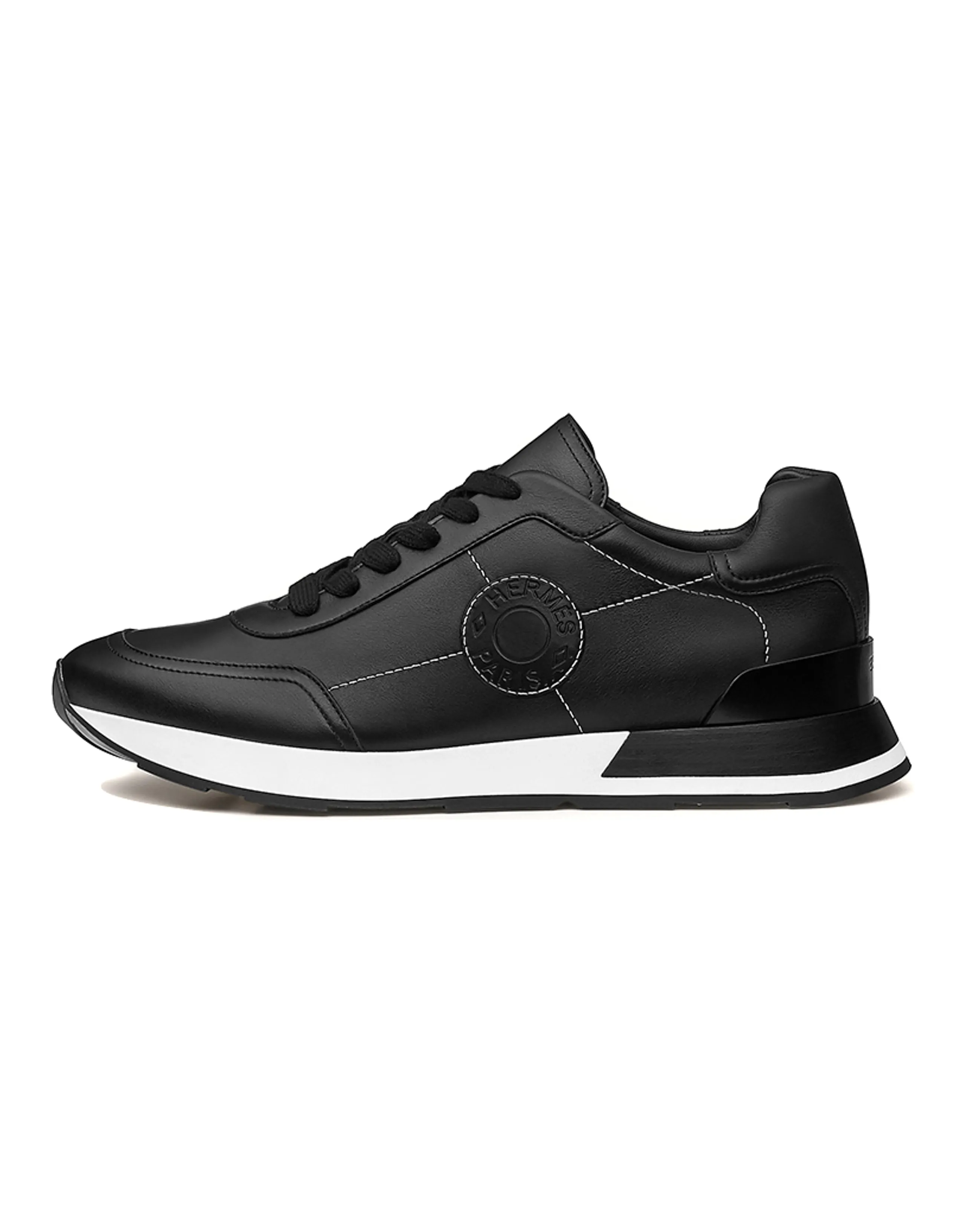 HERMES Drive Low Top Casual Shoes Men's Black