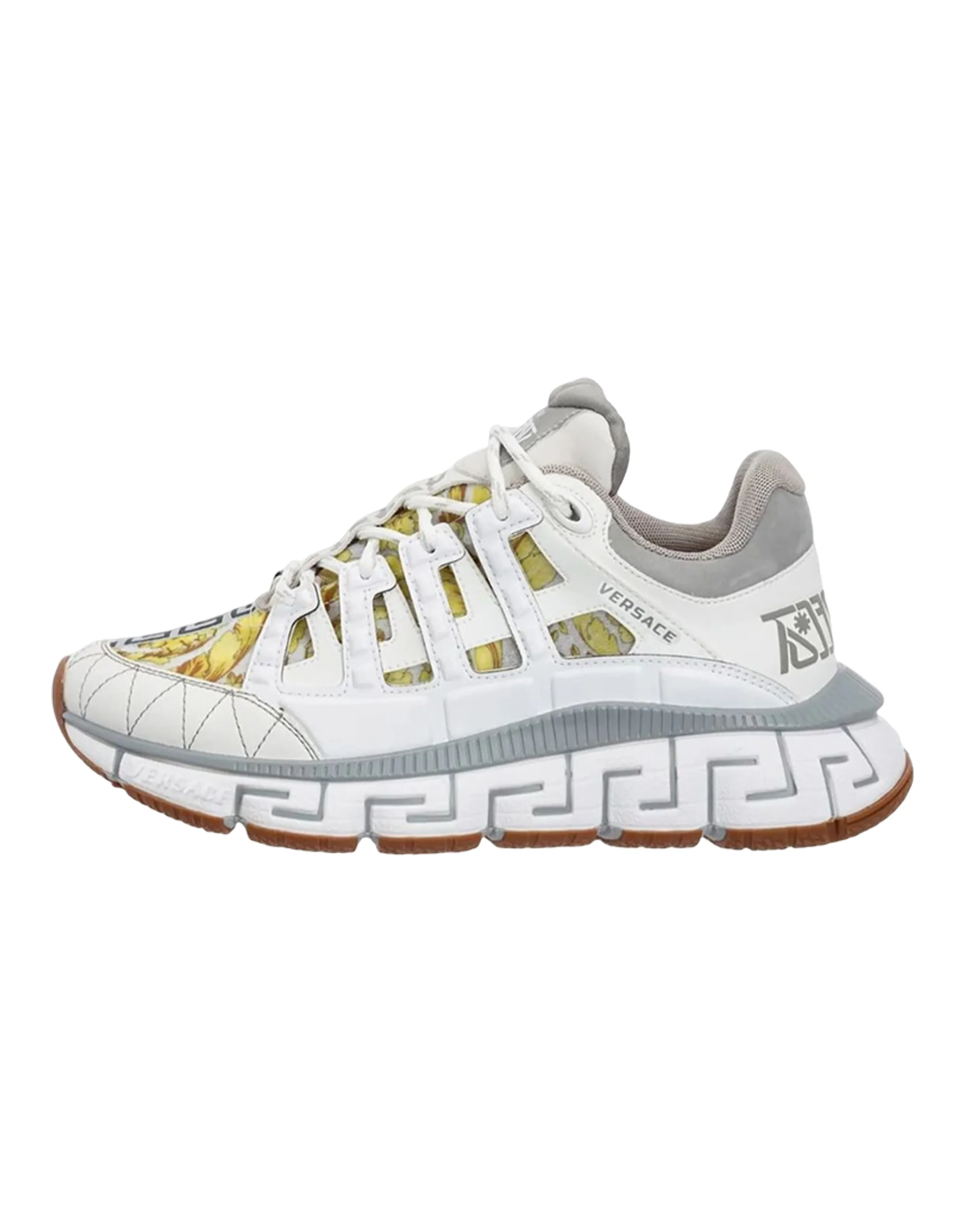 VERSACE Trigreca White Grey Barocco Print Women's