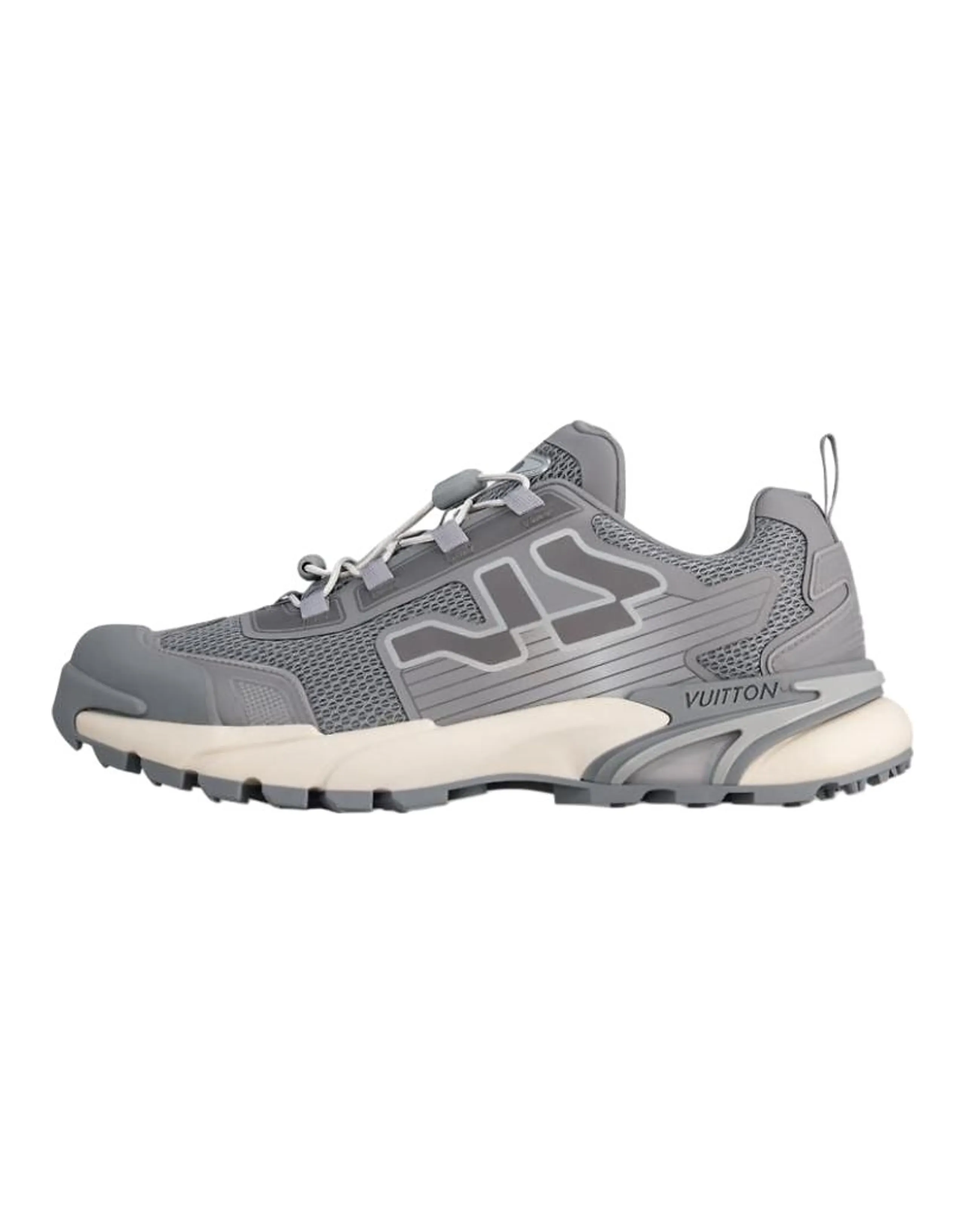 LOUIS VUITTON Runner Tatic Round Toe Drawstring Low-Top Casual Shoes Men's Gray
