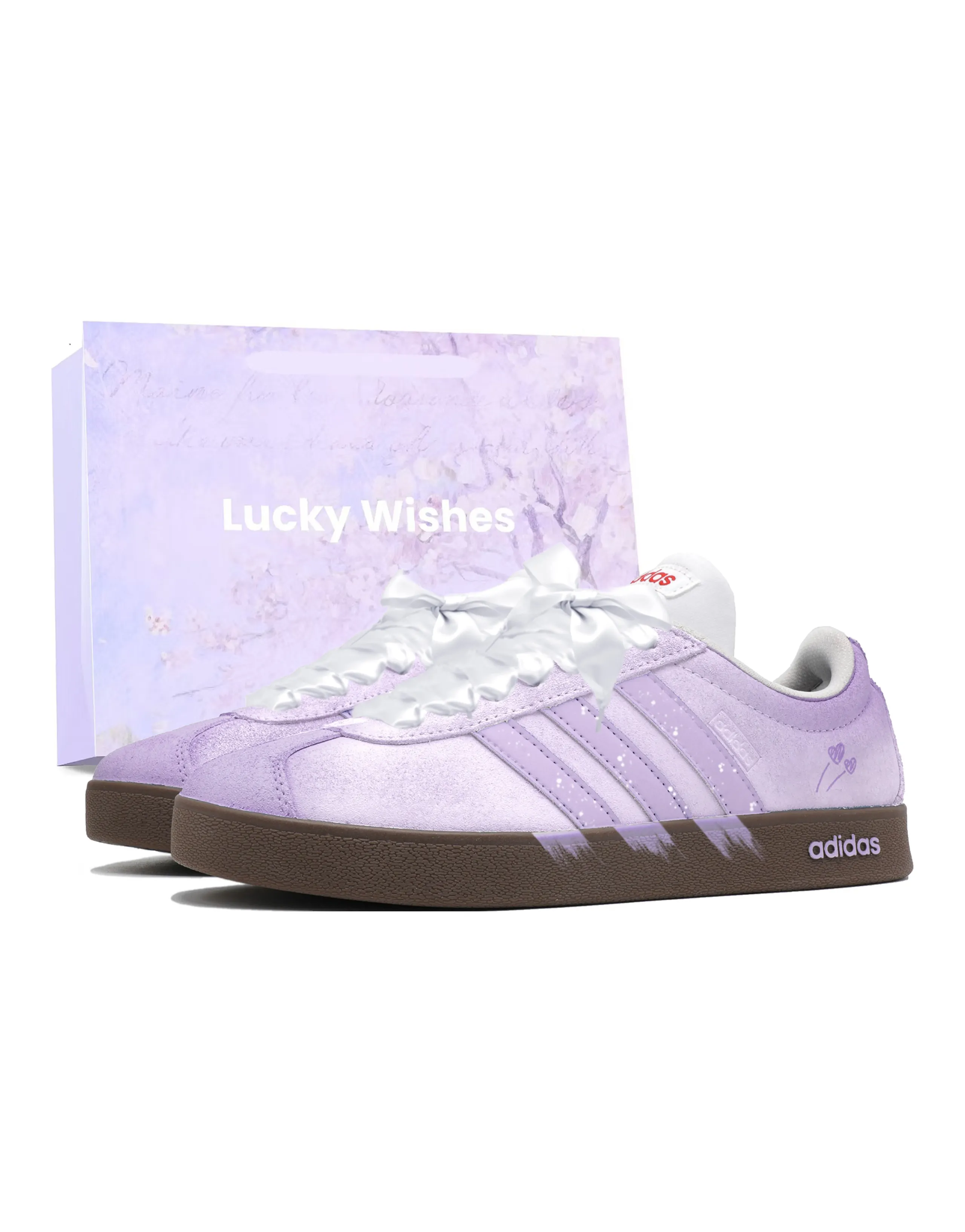 adidas VL COURT 2.0 Custom Low-Top Skate Shoes Unisex Purple