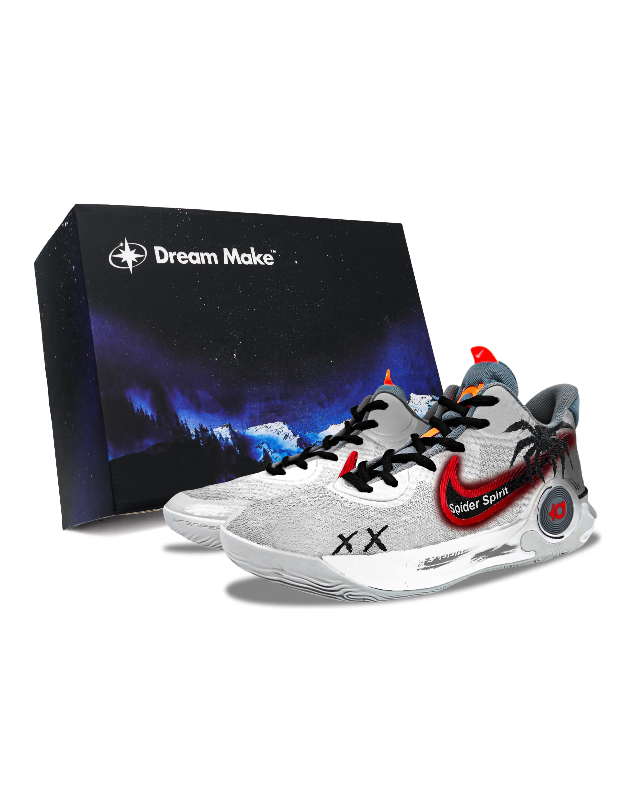 Nike KD Trey 5 IX Wear-Resistant Slip-Resistant Mid-Top Basketball Shoes Unisex Gray Red