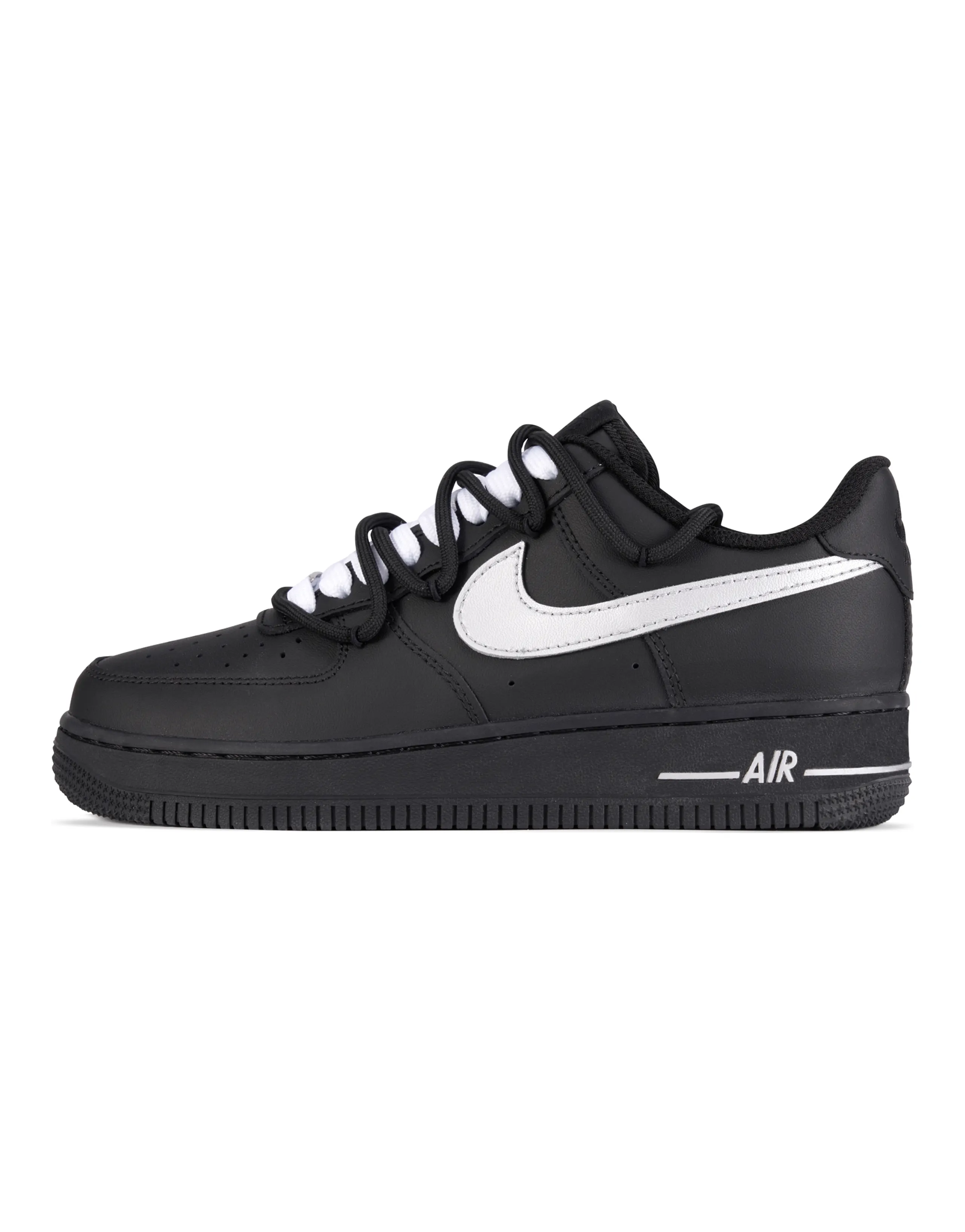 Nike Air Force 1 Low Silver Wing Black Warrior Anti Slip Wear Resistant Low Top Skateboard Shoes Unisex Black Silver