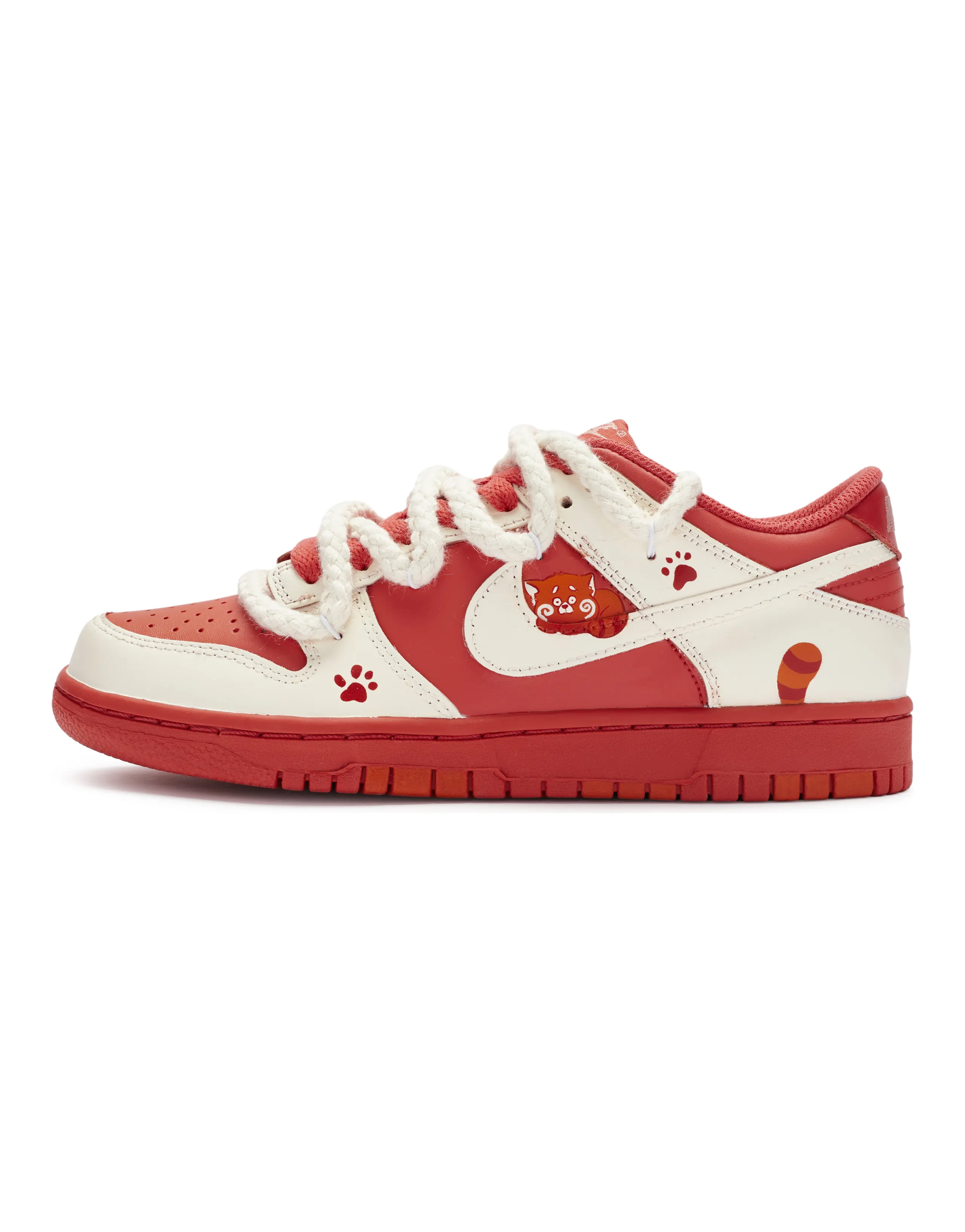 Nike Dunk Low Low-Top Skateboard Shoes GS Red Yellow White