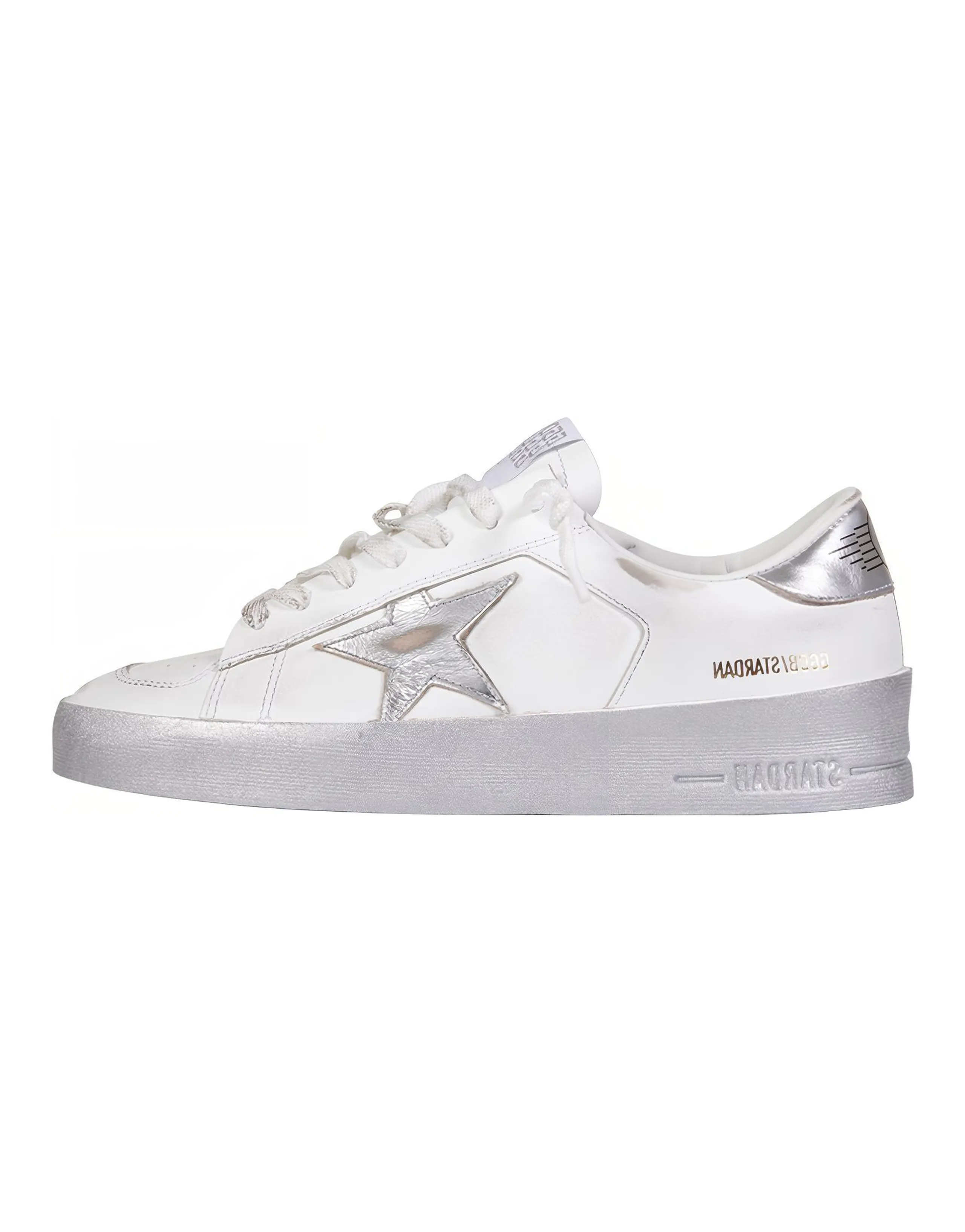 Golden Goose Stardan White Silver-tone Women's