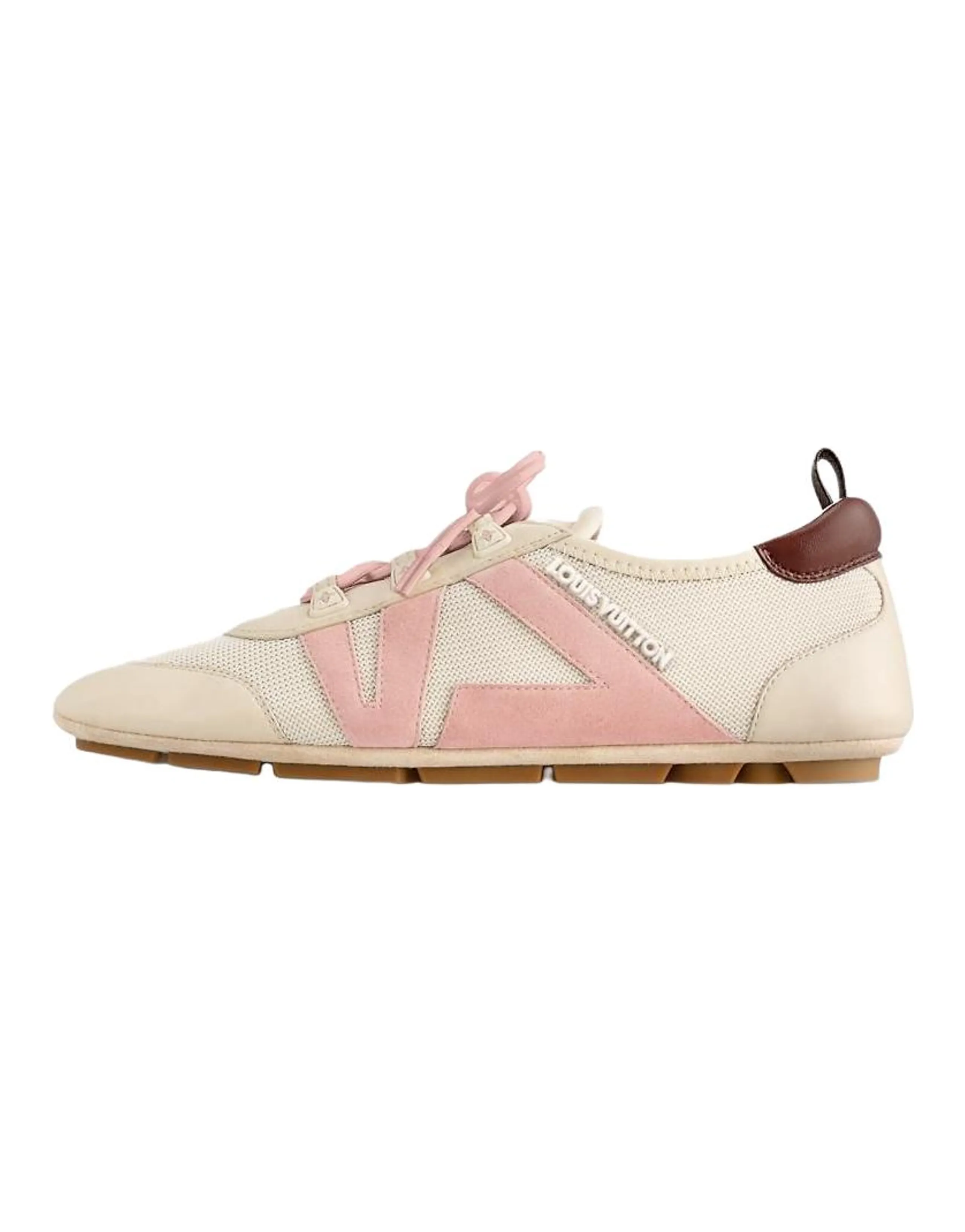 LOUIS VUITTON Sneakerina Round Toe Lace-Up Ballet Sport Thin Sole Low-Top German Training Casual Shoes Women's Pink