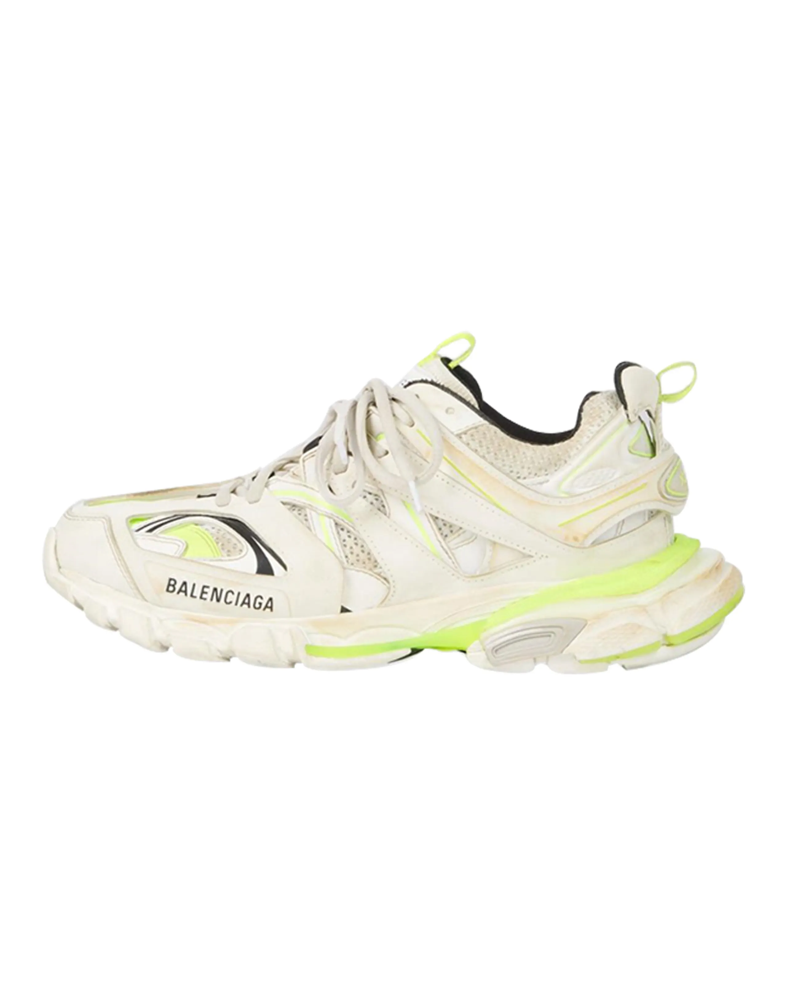 Balenciaga Track Worn Out In White Fluo Yellow Women's