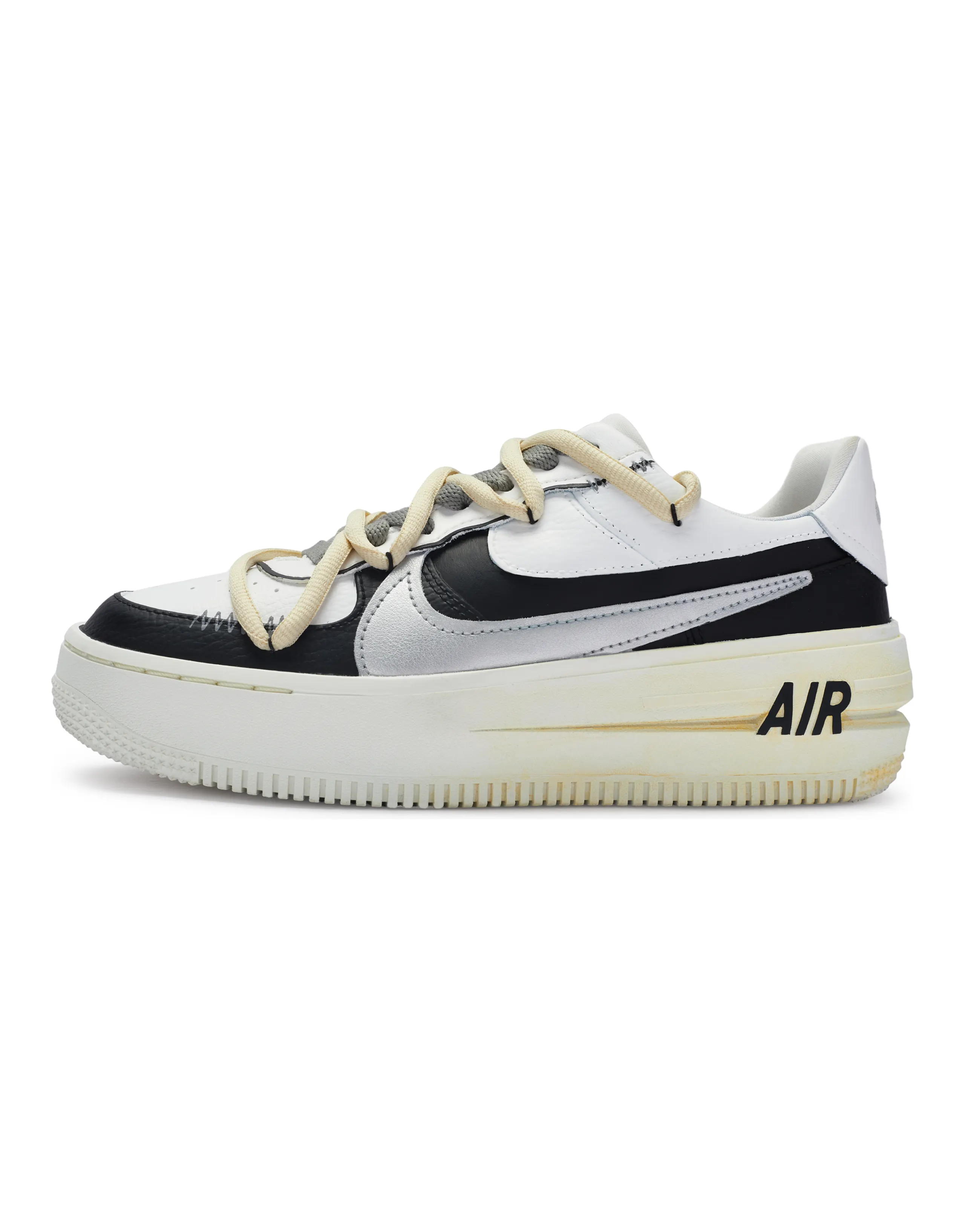 Nike Air Force 1 811 Manufactured Misty Low-Top Skateboard Shoes Women's Black White Silver