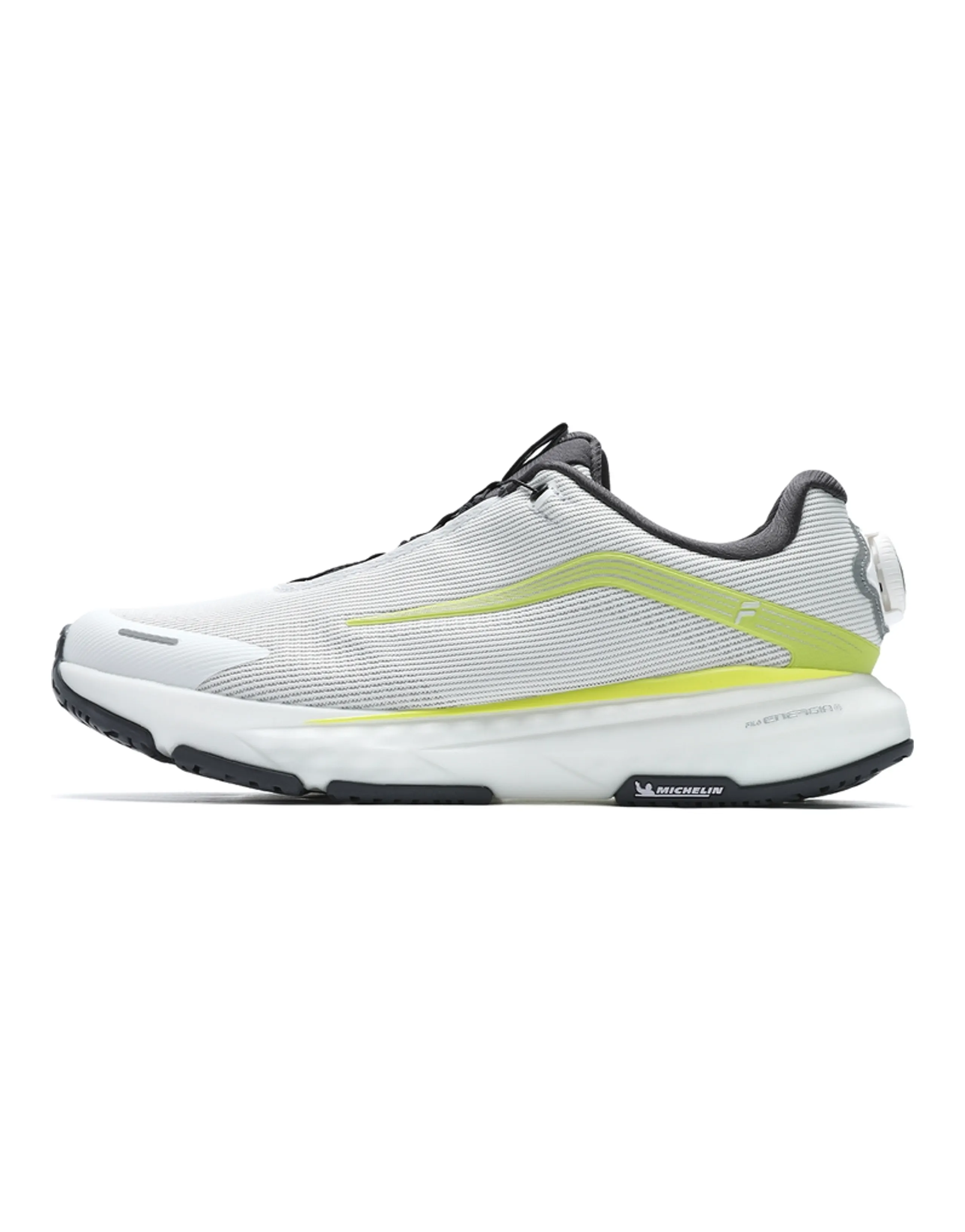 FILA Cushioned Slip Resistant Breathable Lightweight Low Top Running Shoes Men's Bright White/Sulfur Spring Green