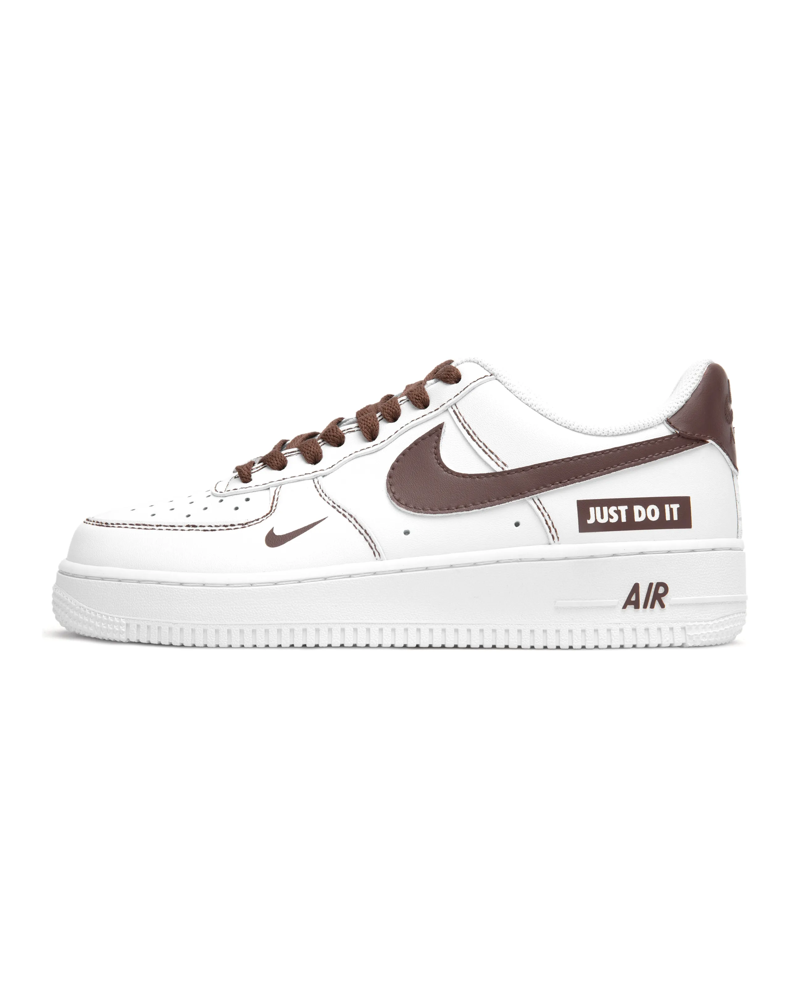 Nike Air Force 1 Anti Slip Wear Resistant Low Top Skateboard Shoes Men White Brown