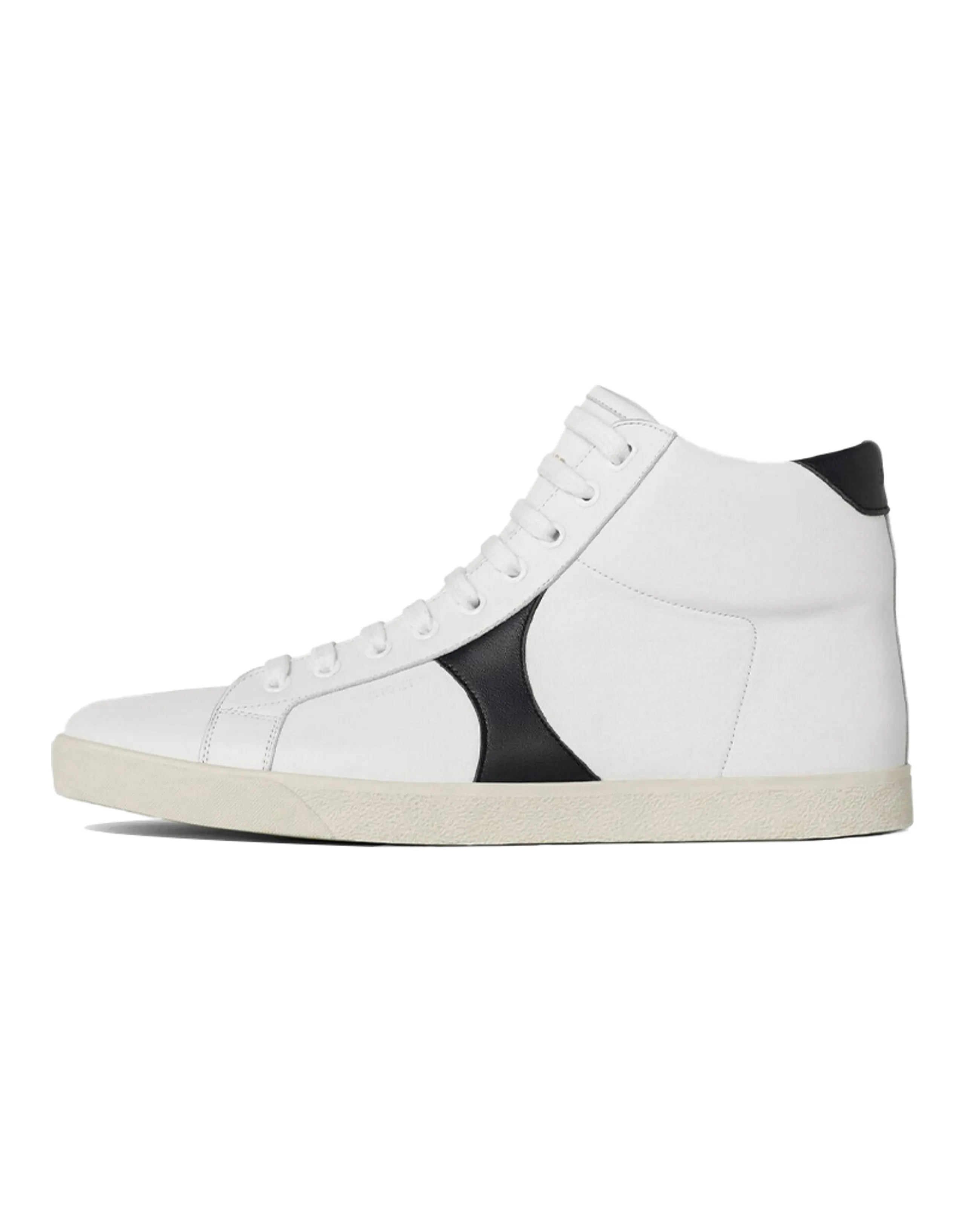 CELINE Triomphe Calfskin Comfortable Lace-Up Lightweight Mid-Top Fashion Sneakers Men's White Blue