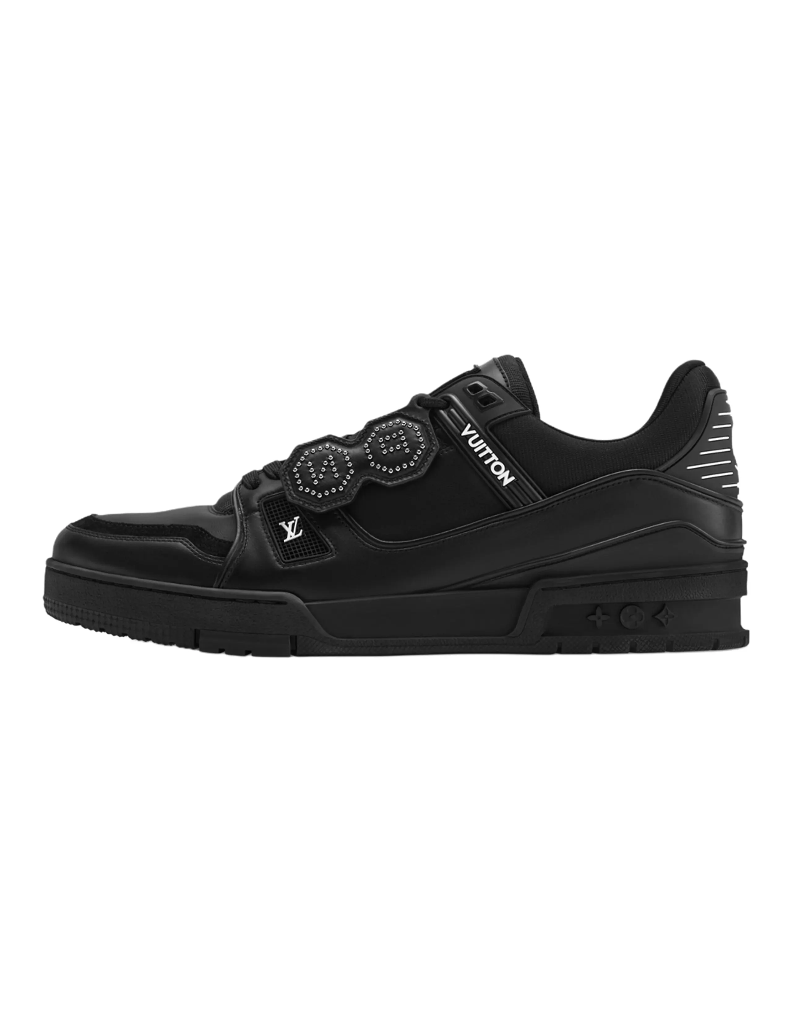 LOUIS VUITTON x Nigo Collaboration Trainer FW25 Cowhide Round Toe Lace-Up Low-Top Skate Shoes Unisex Black