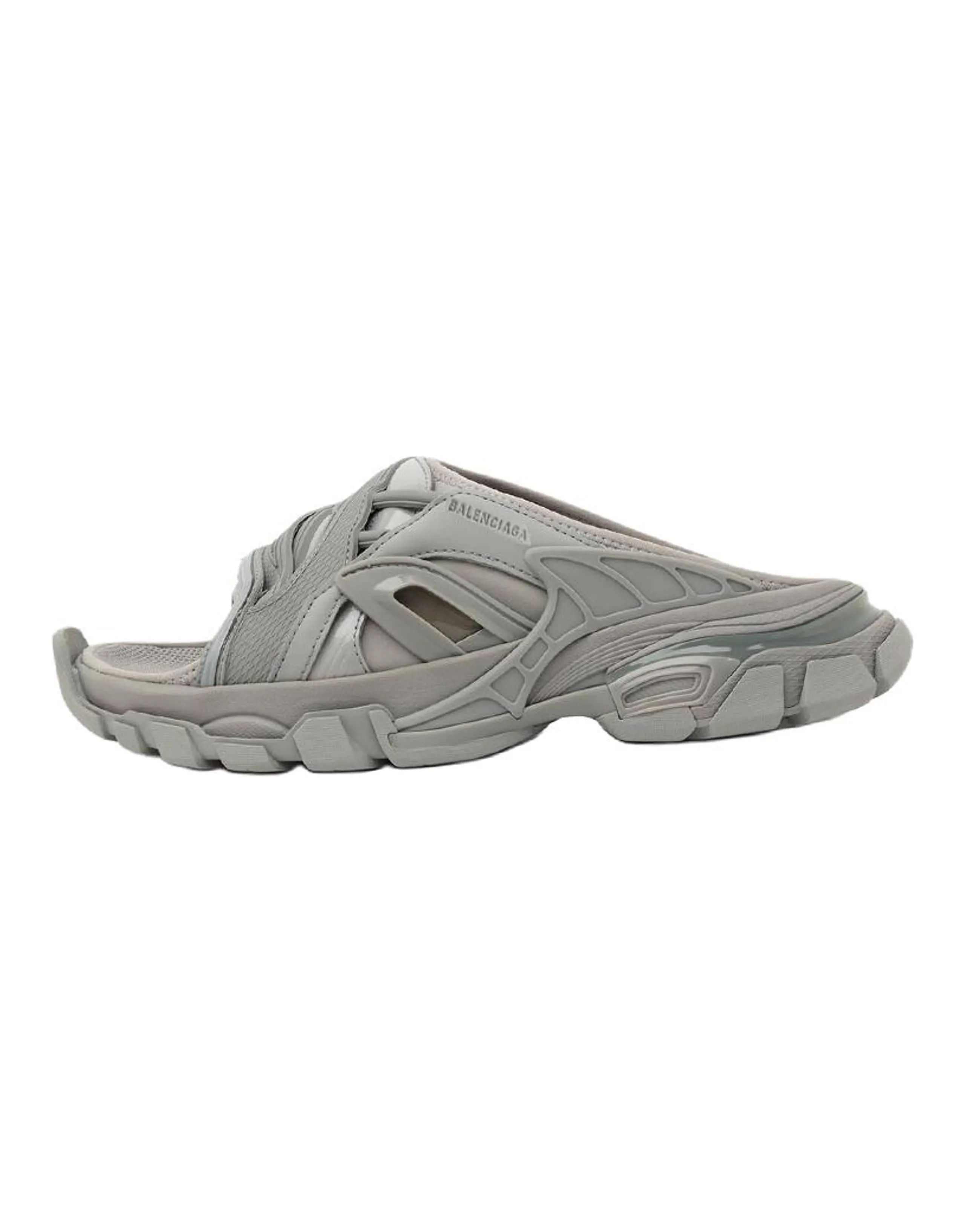 Balenciaga Track 1.0 Round Toe Open-Toe Slide Sandals Women's Gray