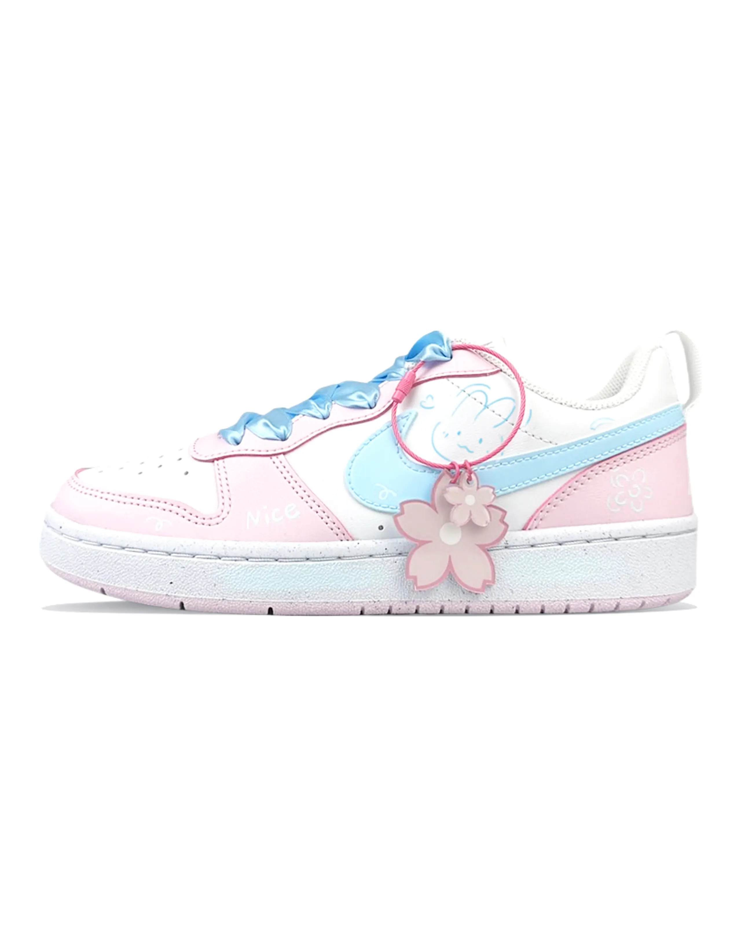 Nike Court Borough Low-Top Skateboard Shoes Women's Pink White