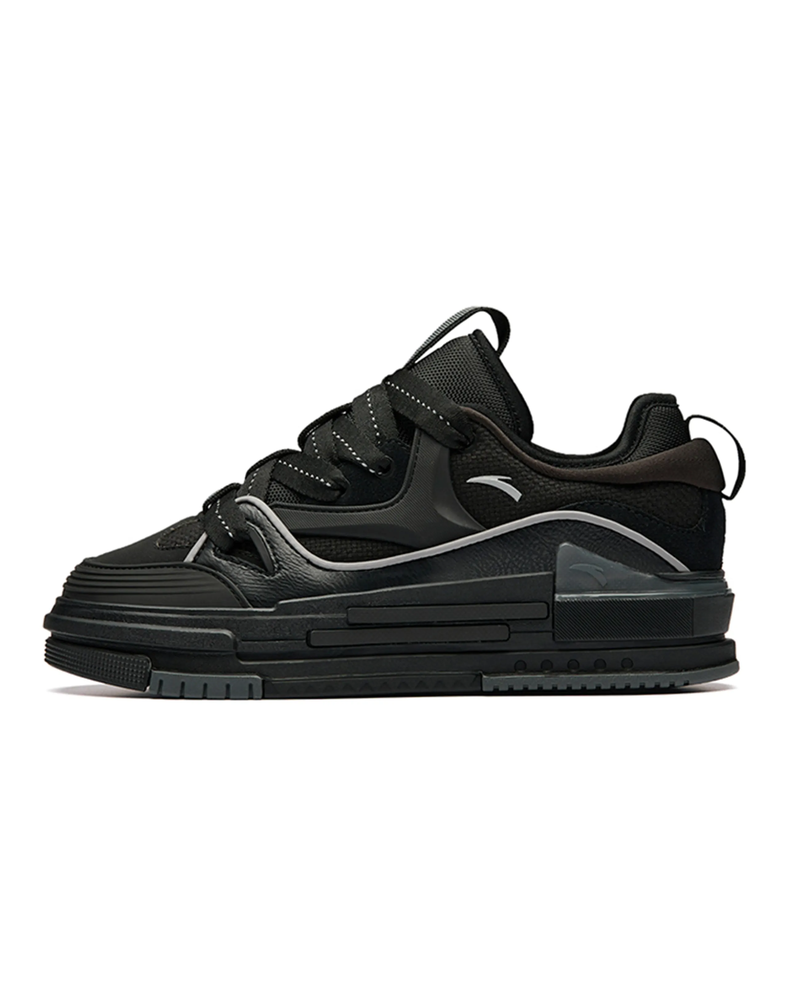Anta Bump Puffy Shoes Slip-Resistant Low-Top Skateboard Shoes Women's Black