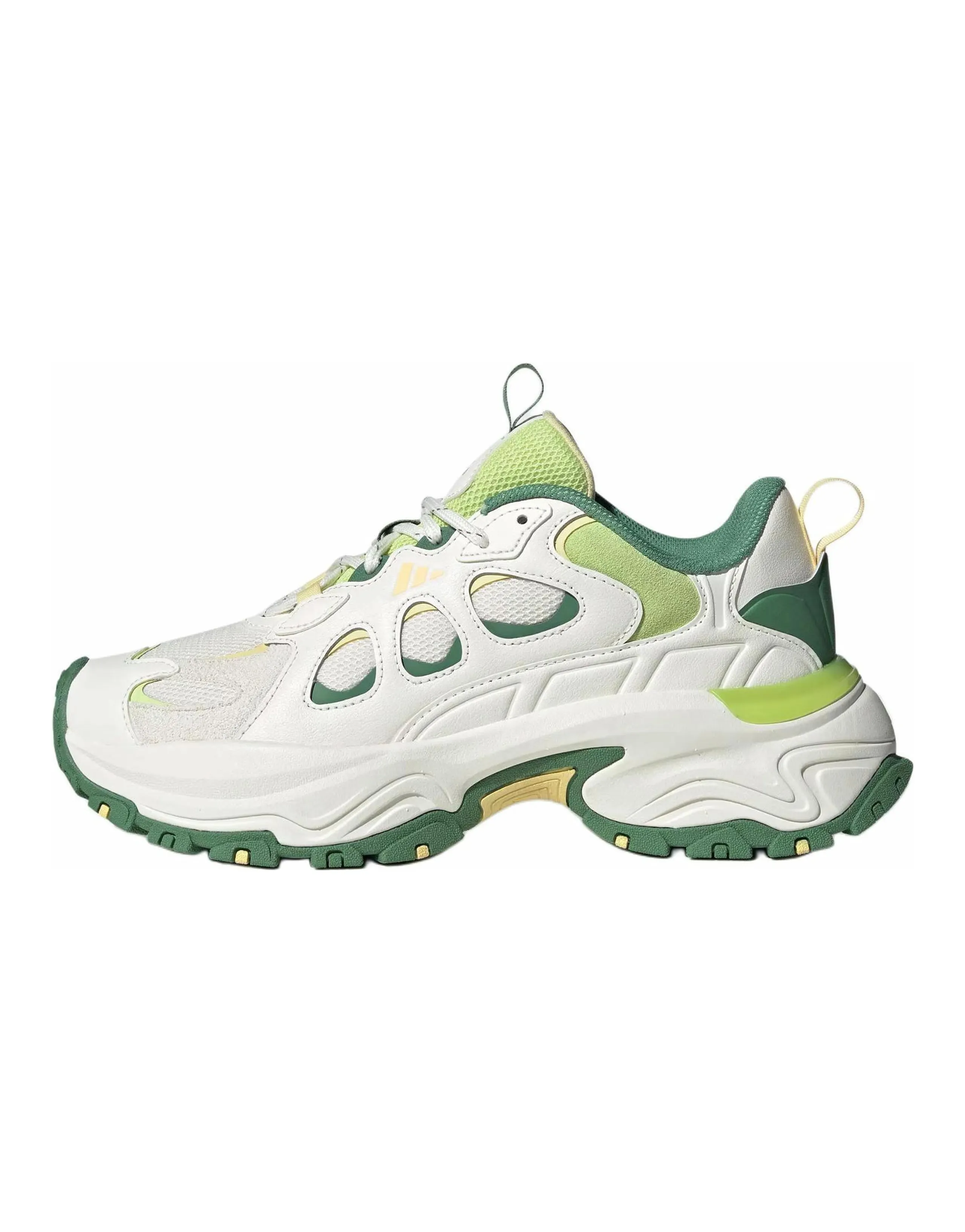 Adidas Cushioning Wear-Resistant Low-Top Chunky Sneakers Women's White Green