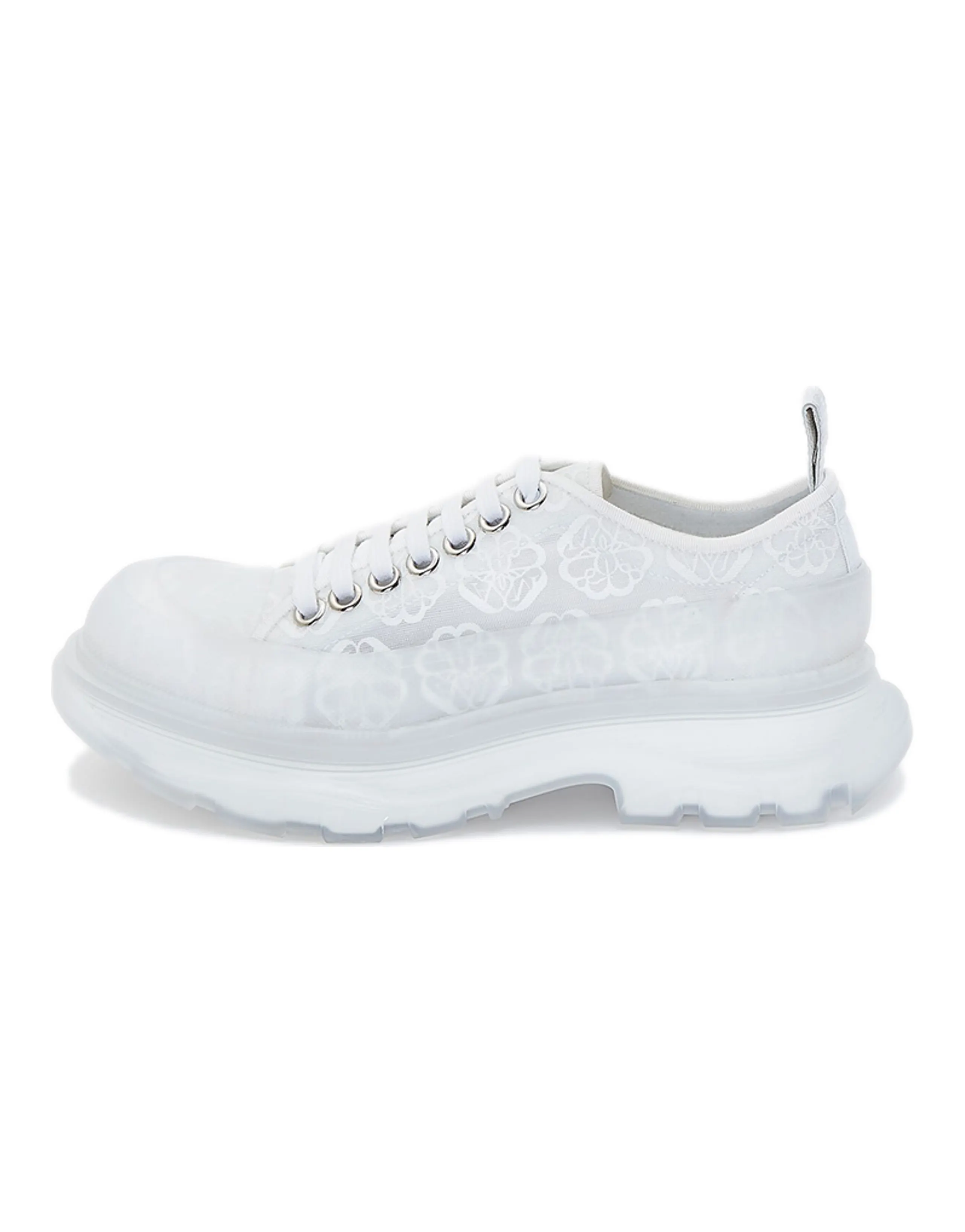 Alexander McQueen Tread Slick Lace Up 'White Transparent' Women's