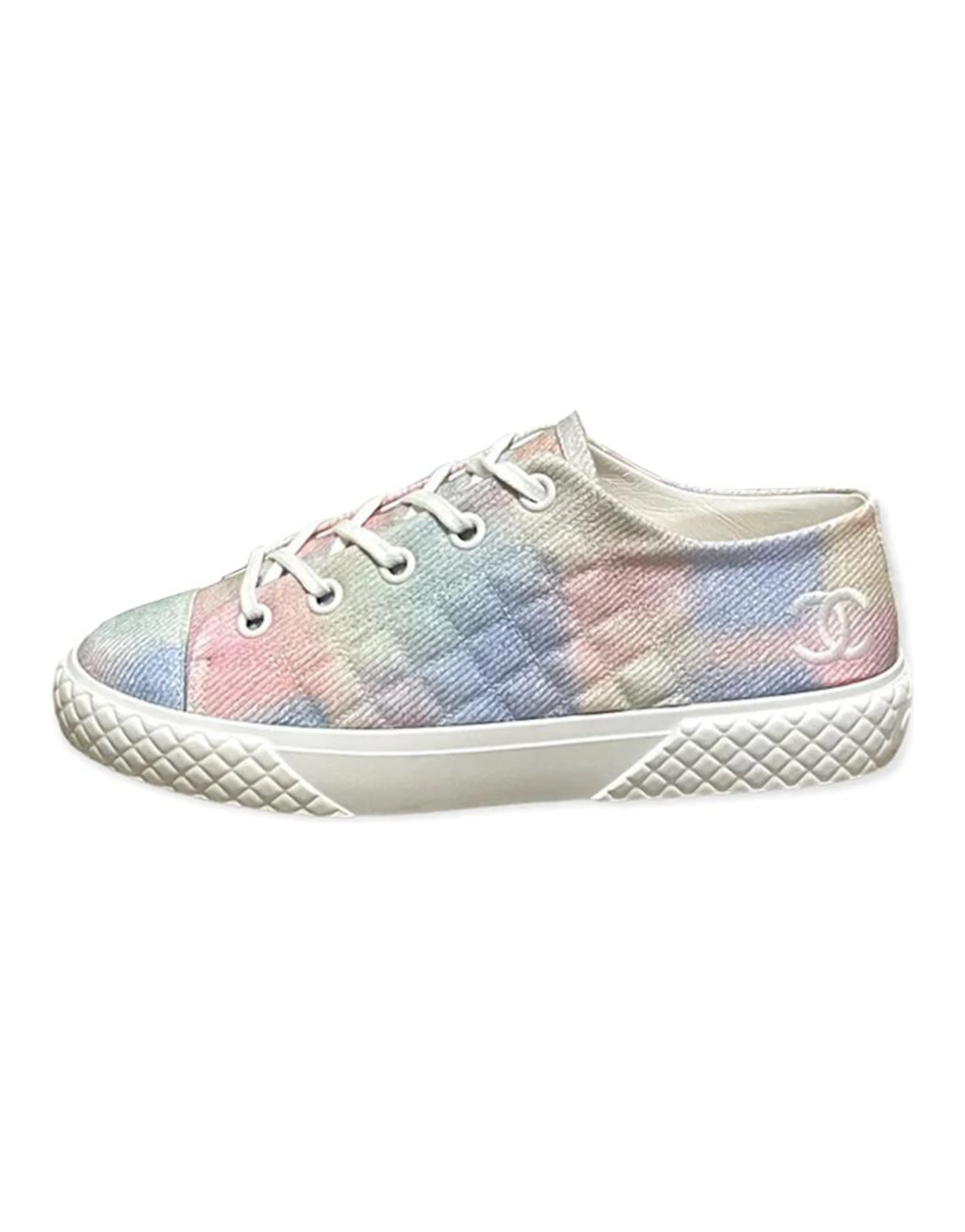 CHANEL Stylish Skateboarding Shoes Women's Pink Blue White