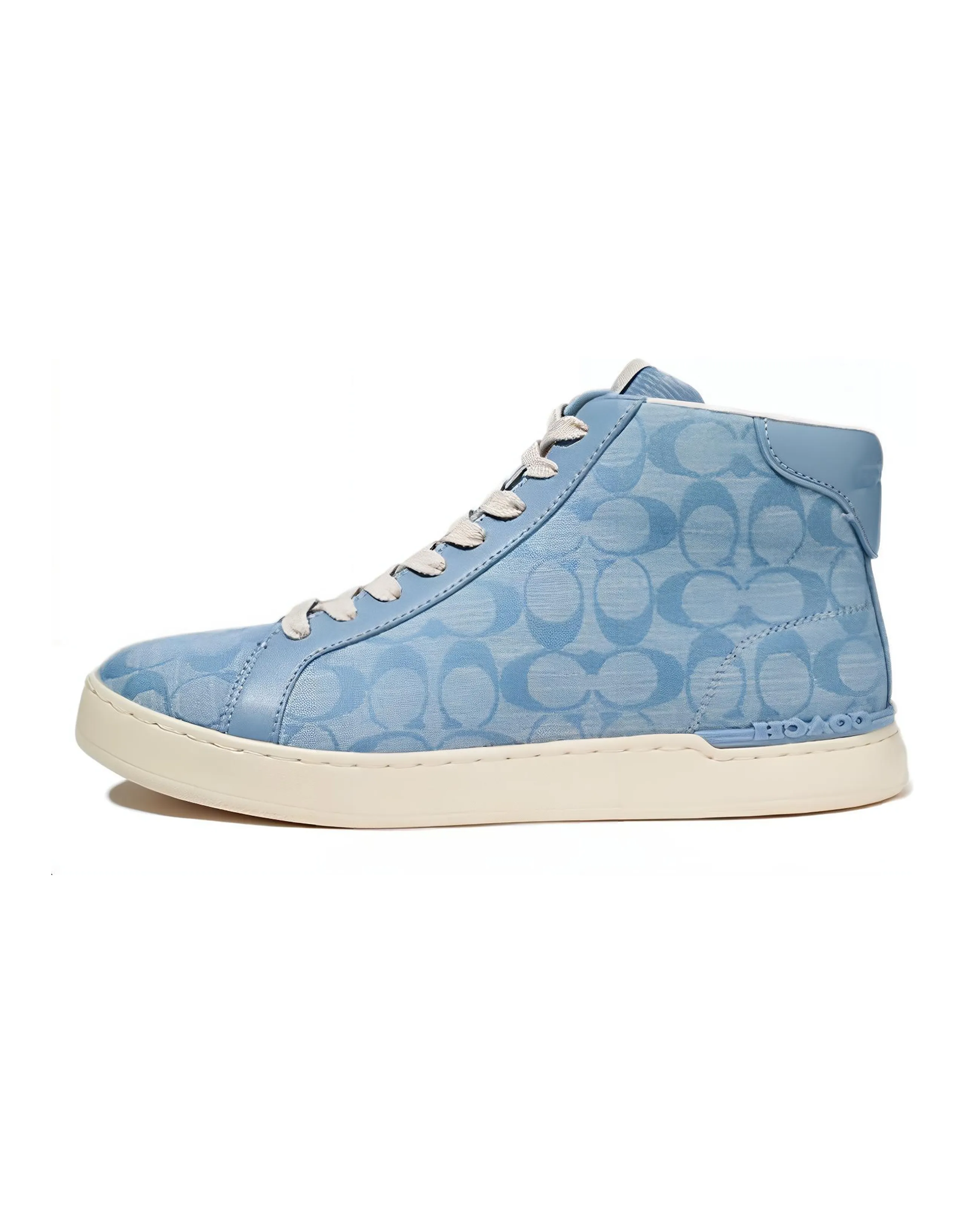 COACH Money Clip High Top Stylish Skateboarding Shoes Men's Light Blue