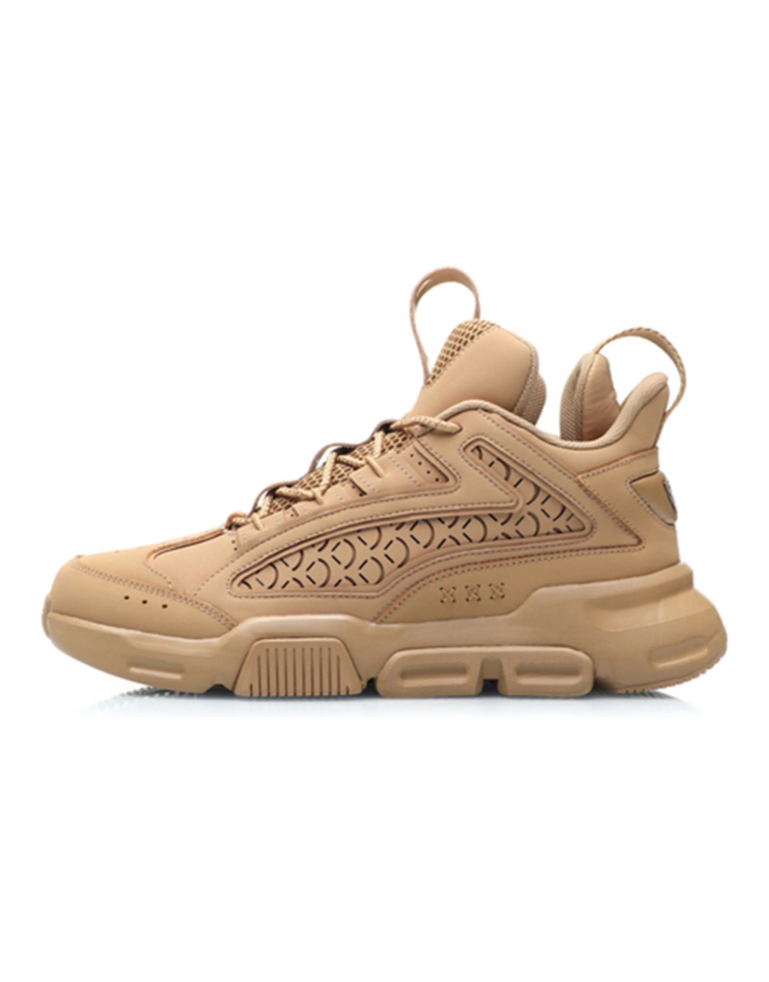 LiNing Hanjia Durable Breathable Low-Top Chunky Sneakers Men's Wheat