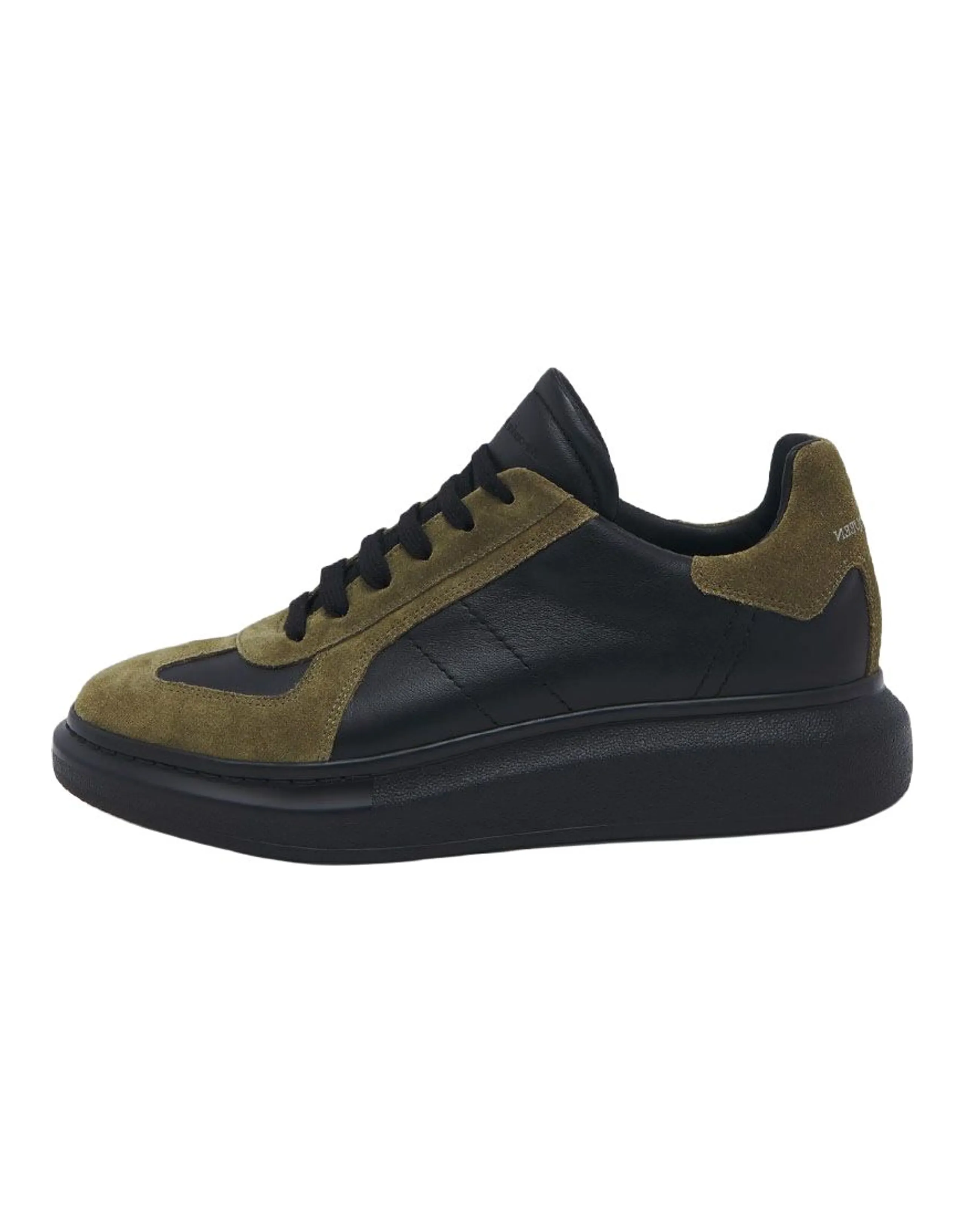 Alexander McQueen Oversized Sneaker Leather Round Lace-Up Low-Top Lifestyle Shoes Men's Green