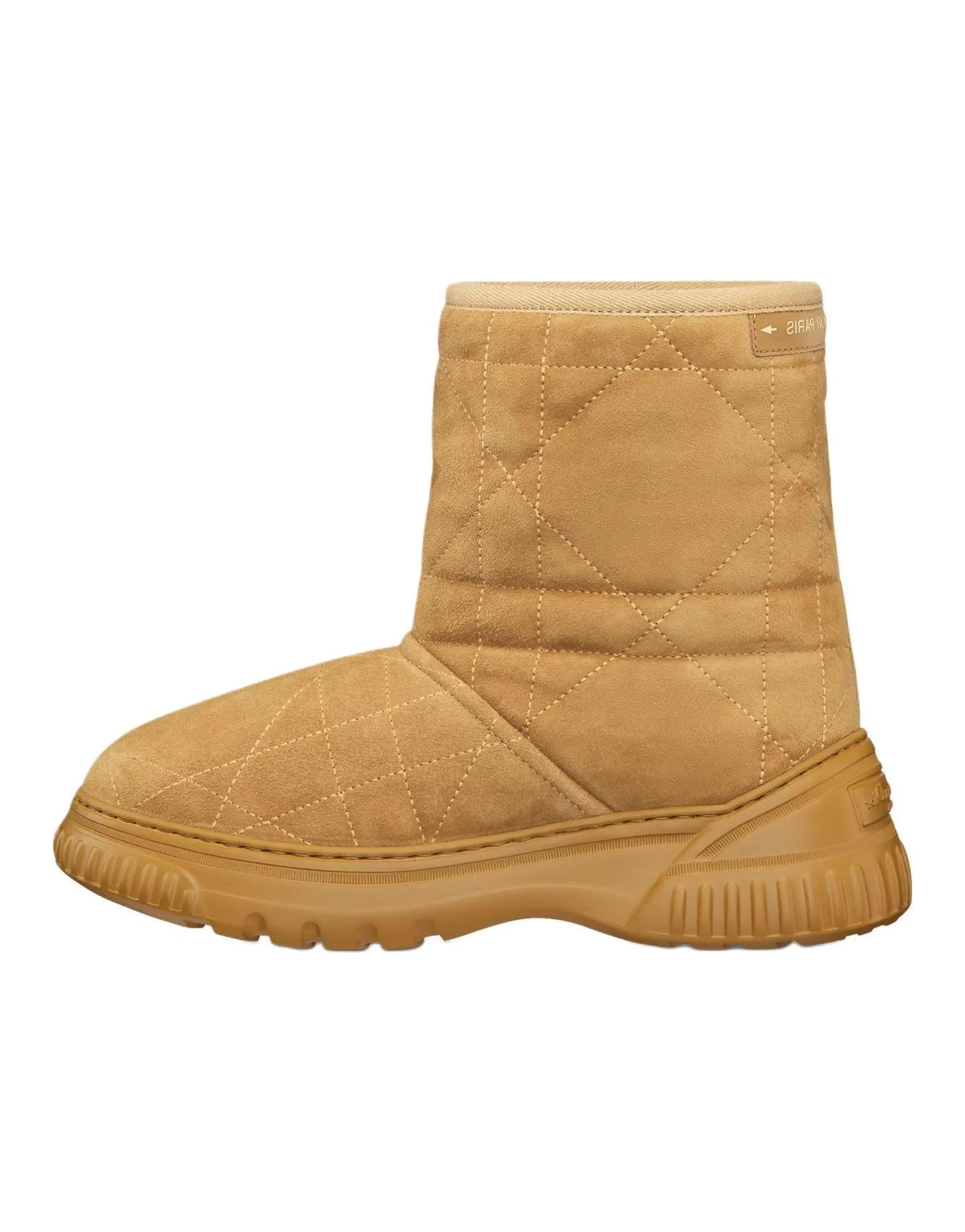 DIOR Frost Suede Round Toe Slip-On Short Snow Boots Women's Brown